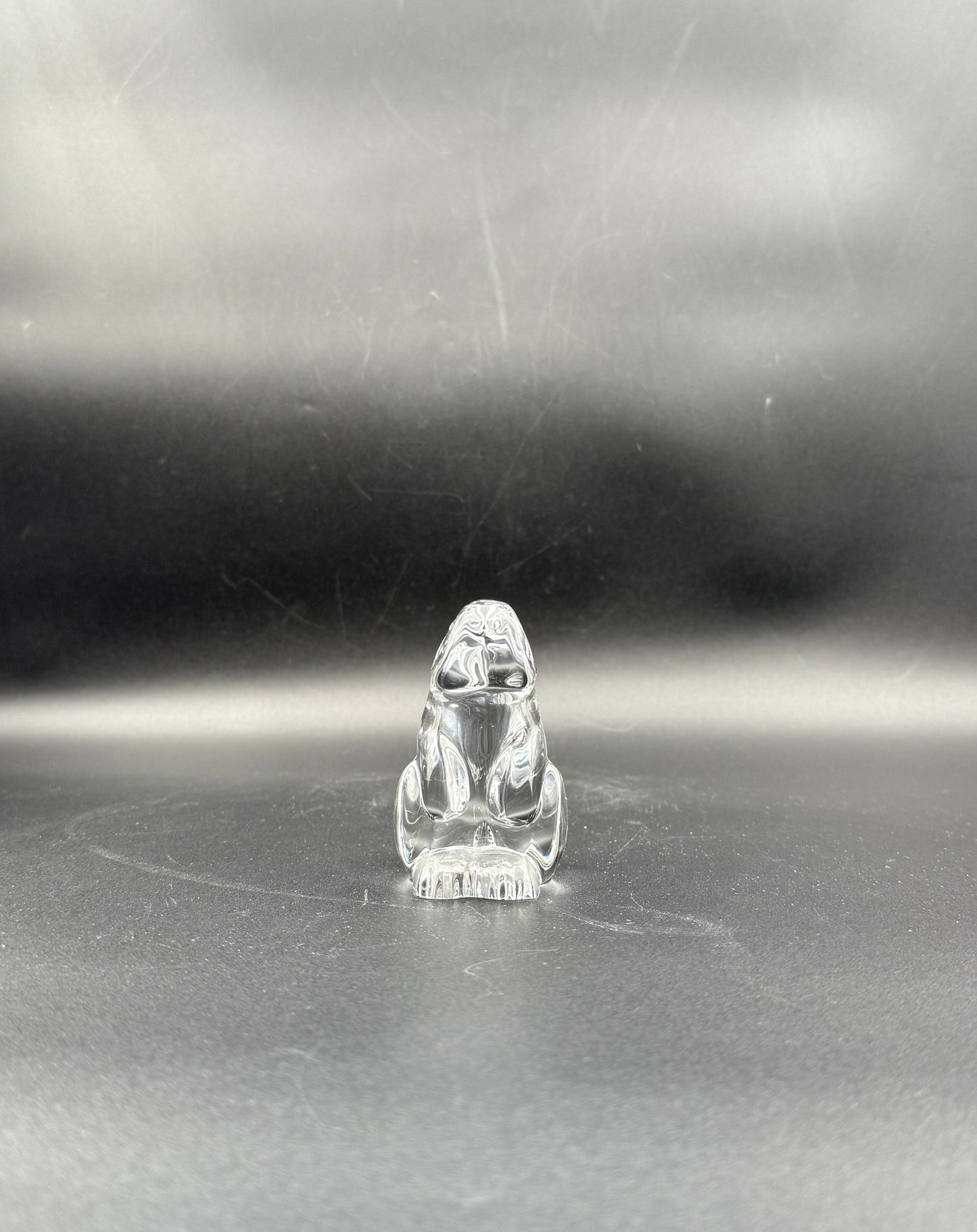 Baccarat Crystal Bunny Figurine Clear Cut Glass Rabbit Sculpture 