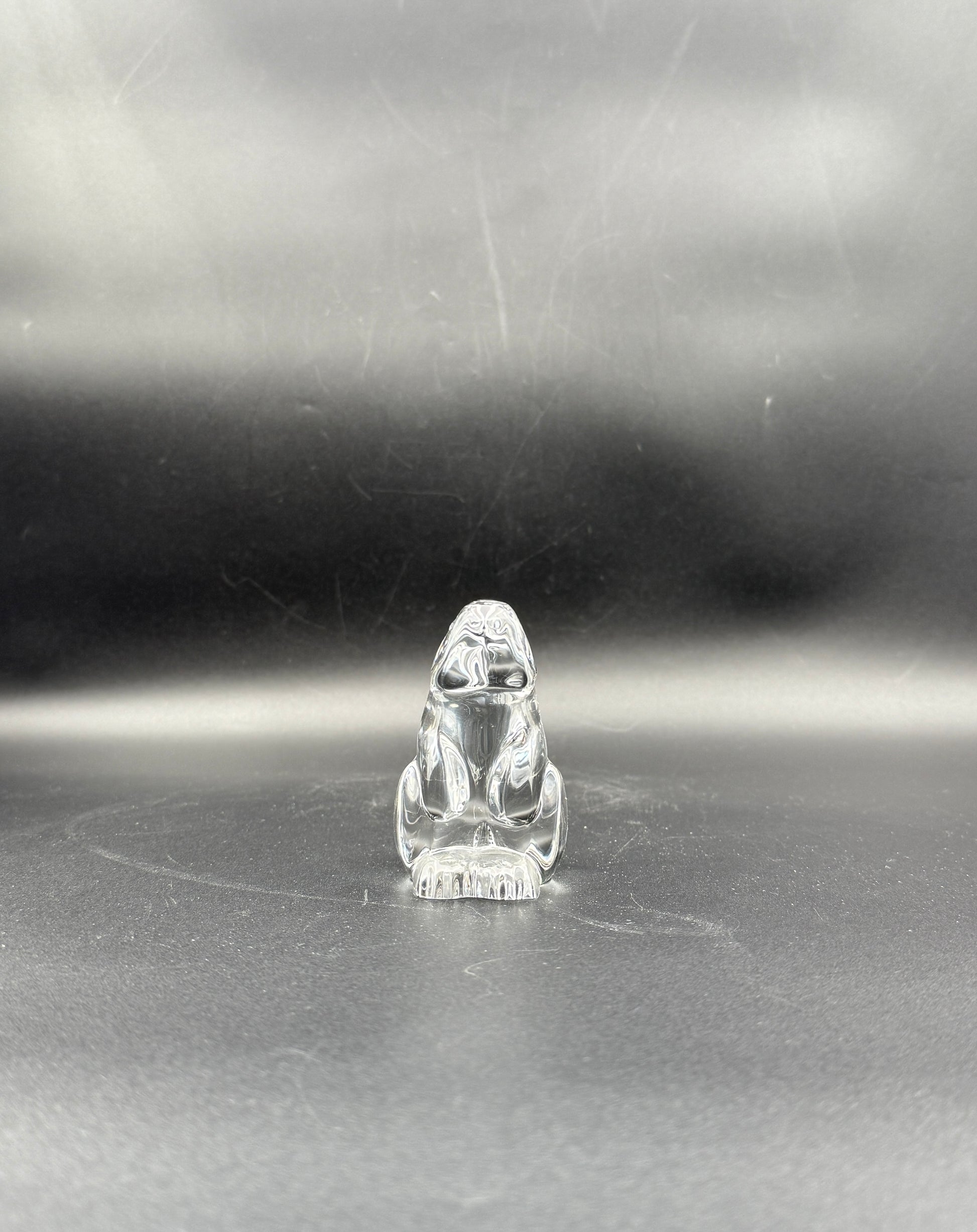 Baccarat Crystal Bunny Figurine Clear Cut Glass Rabbit Sculpture 