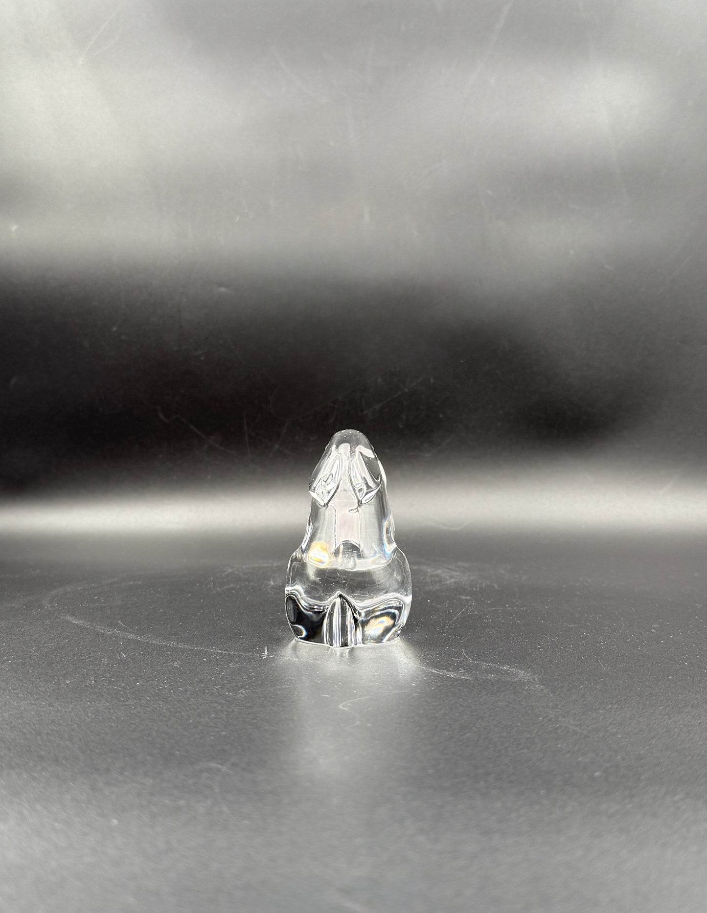 Baccarat Crystal Bunny Figurine Clear Cut Glass Rabbit Sculpture 