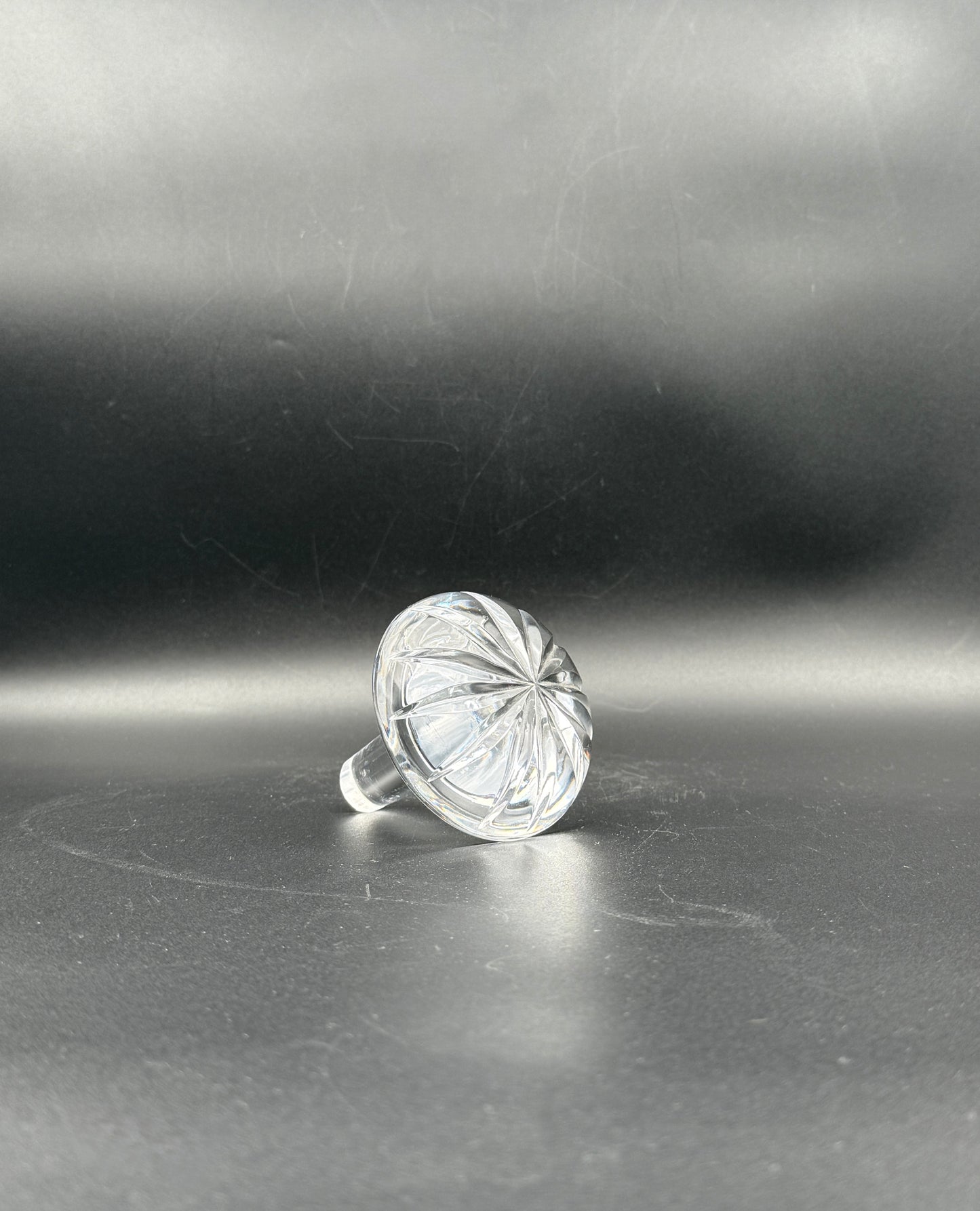 Vintage Cut Crystal Decanter with Stopper, Classic Crosshatch