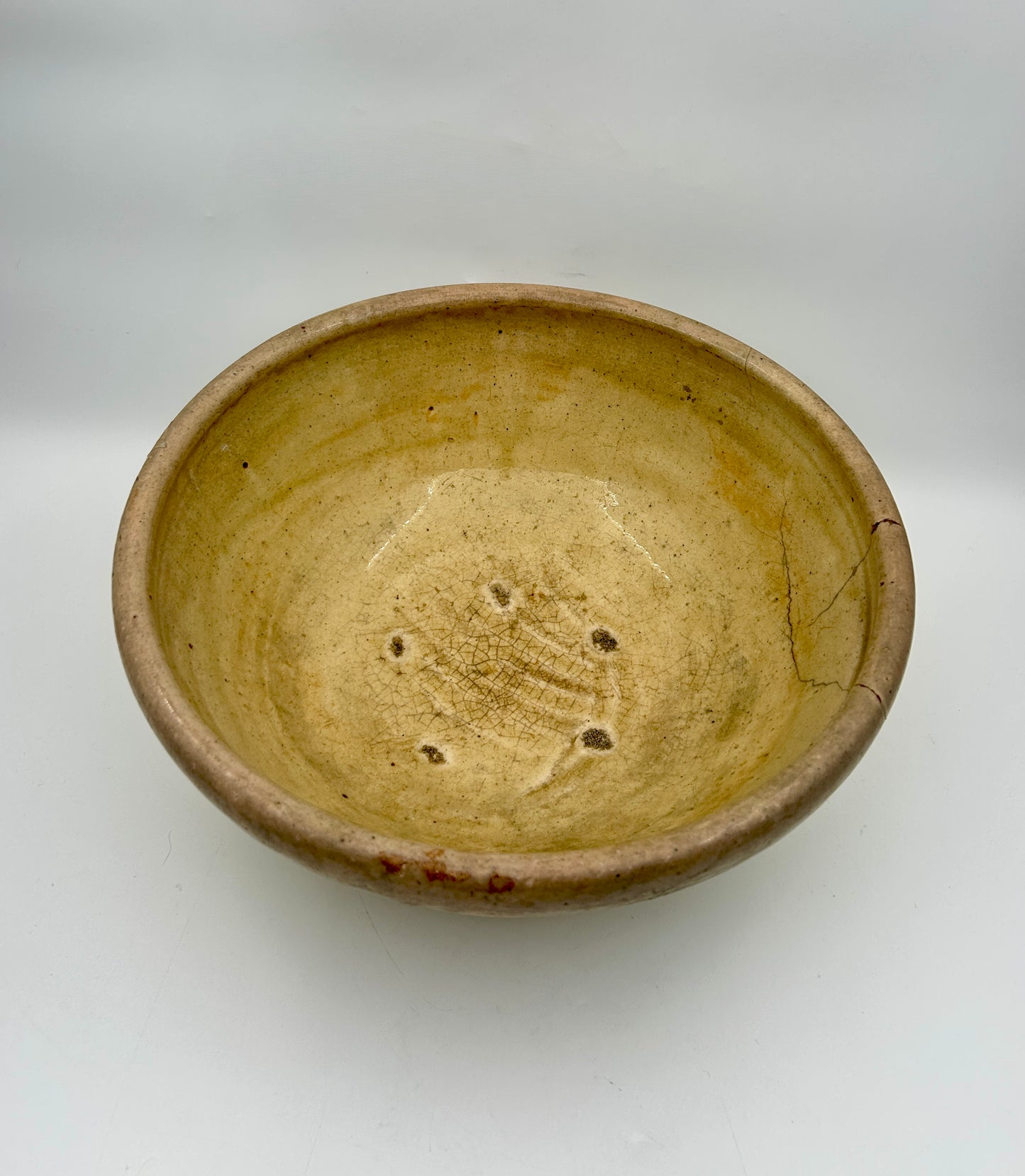 Antique  19th Century American Stoneware Bowl – Rustic Southern Origin