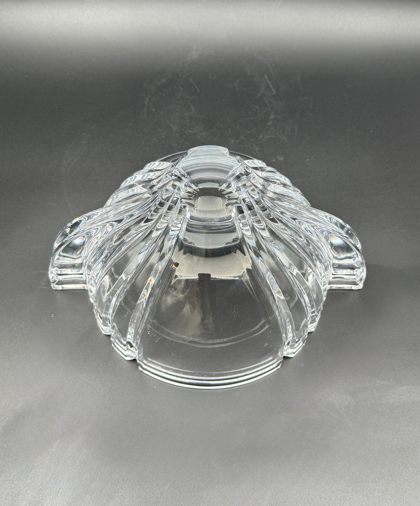 Crystal Bowl with Handles Scandinavian Style Possibly Orrefors