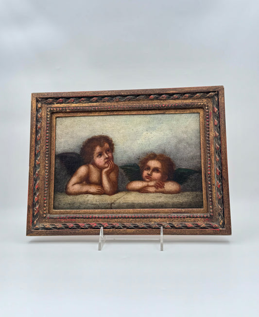 After Raphael “Cherubs” – Oil on Canvasboard – Framed