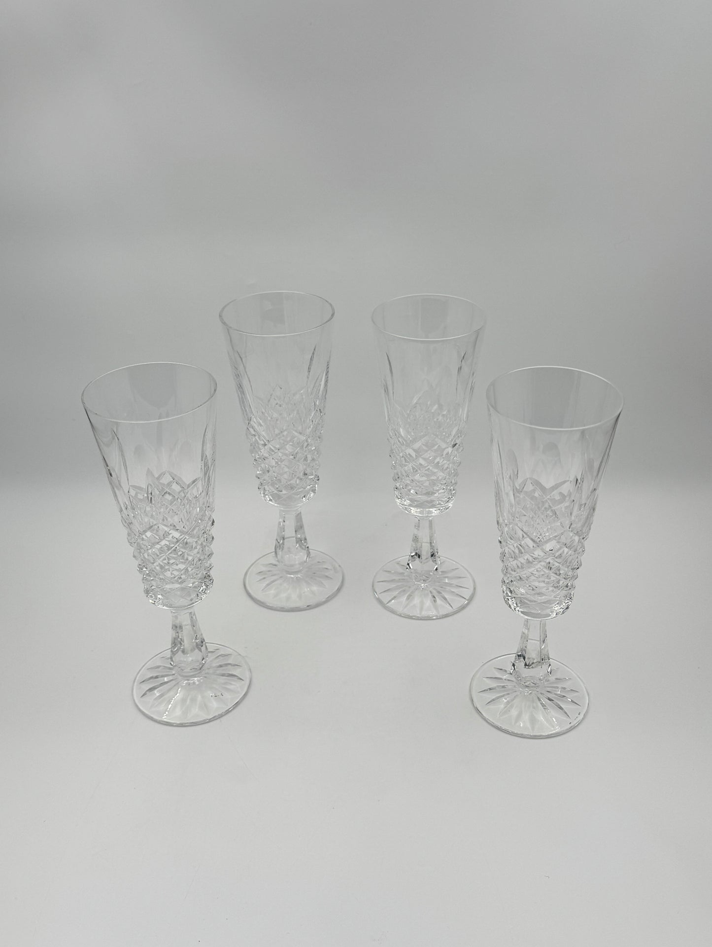 Waterford "Kenmare" Crystal Champagne Flutes – Set of 4