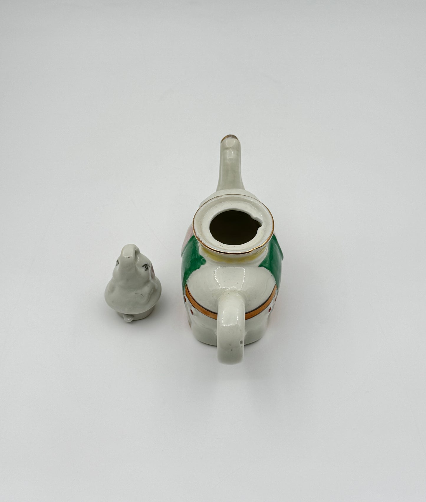 Pair of Chinese Elephant Porcelain Teapots – Large & Small
