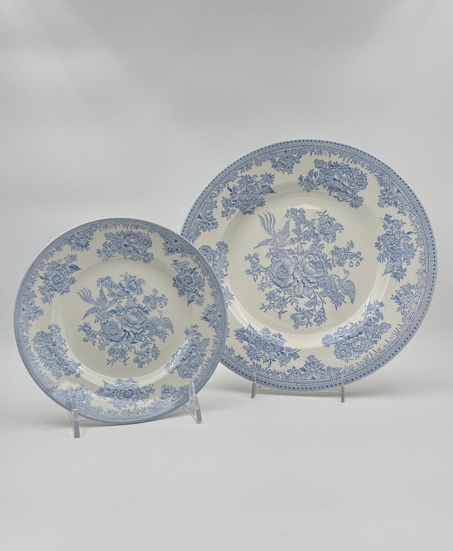 Set of 8 Burleigh Plates, Asiatic Pheasants Pattern, England – 4 Dinner & 4 Dessert
