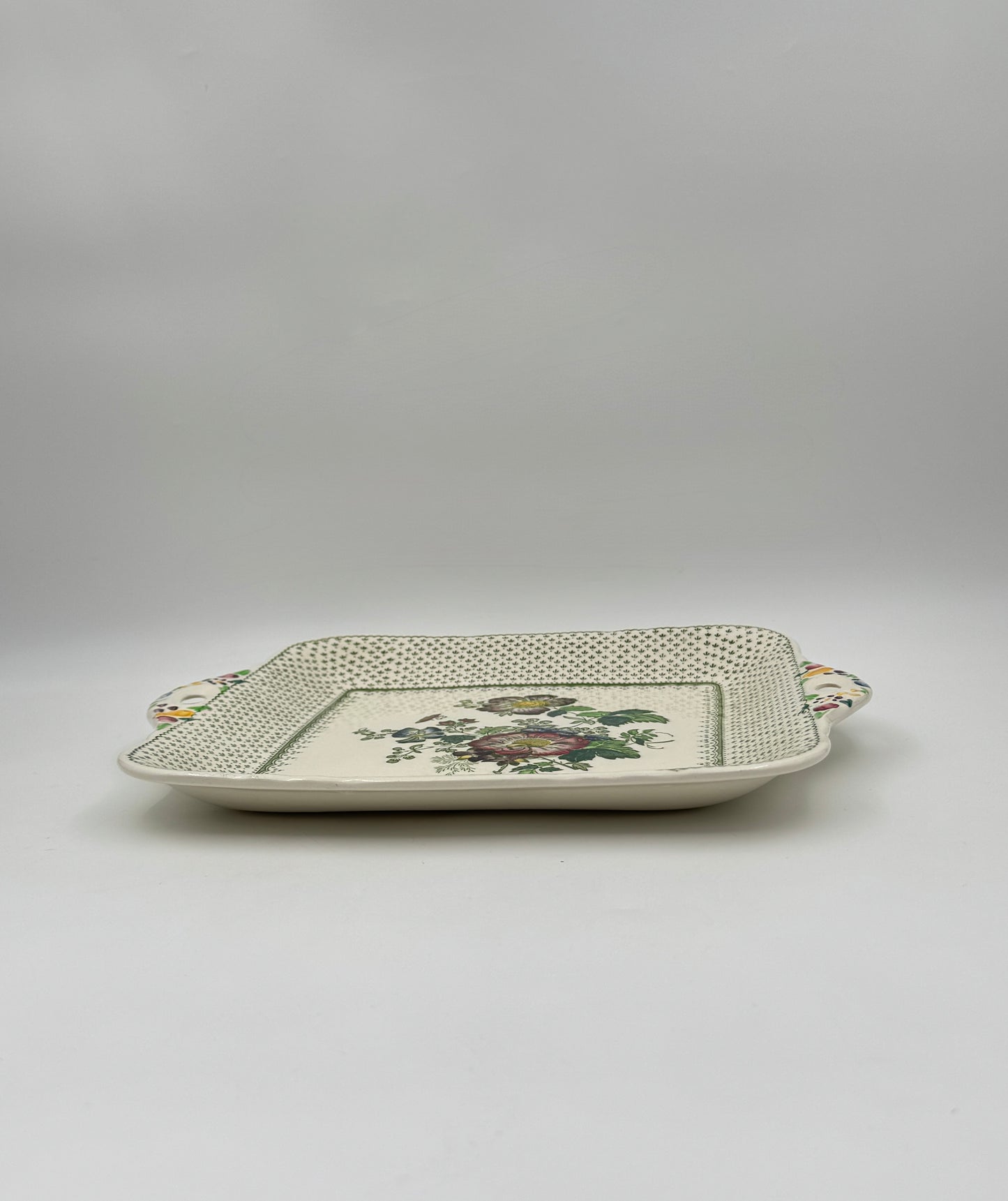 Mason’s Ironstone Square Cake Plate with Handles, "Paynsley" Pattern