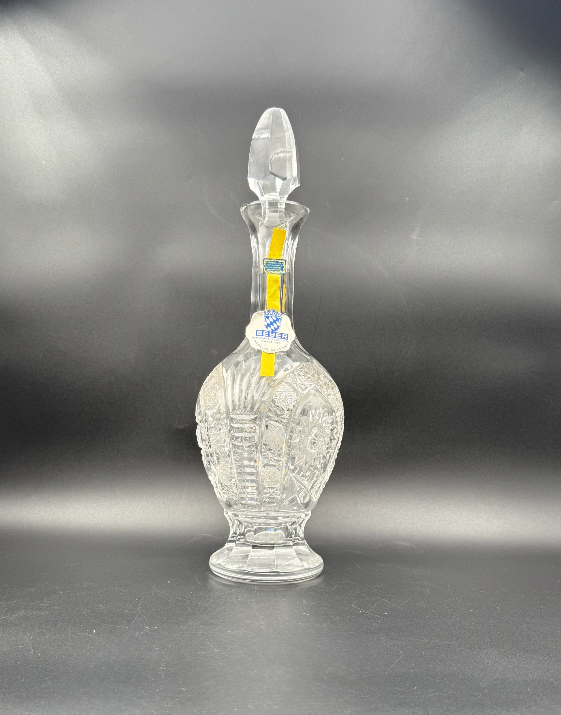 Beyer German Cut Crystal Decanter Set – 7-Piece with Stopper & Glasses