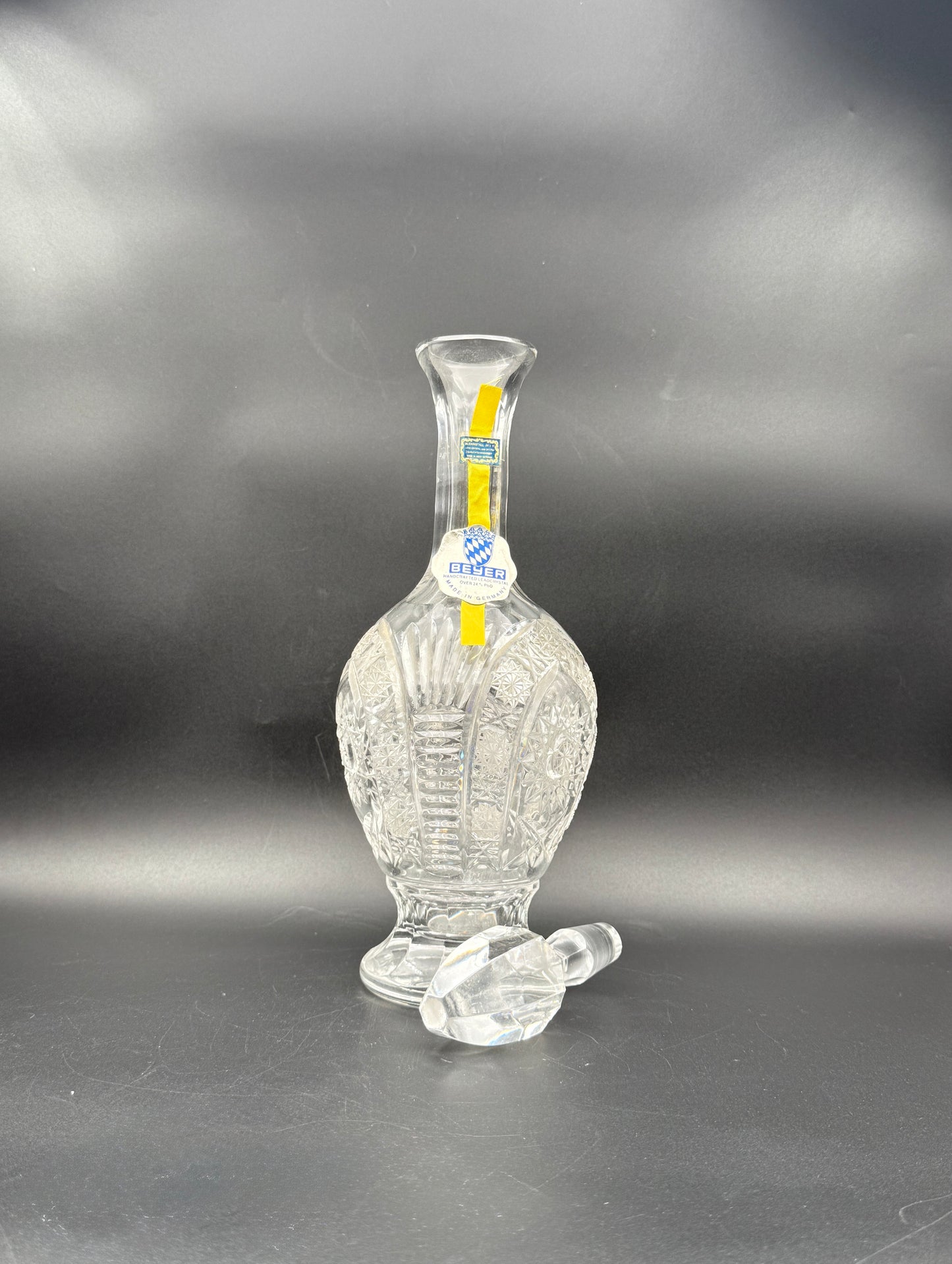 Beyer German Cut Crystal Decanter Set – 7-Piece with Stopper & Glasses