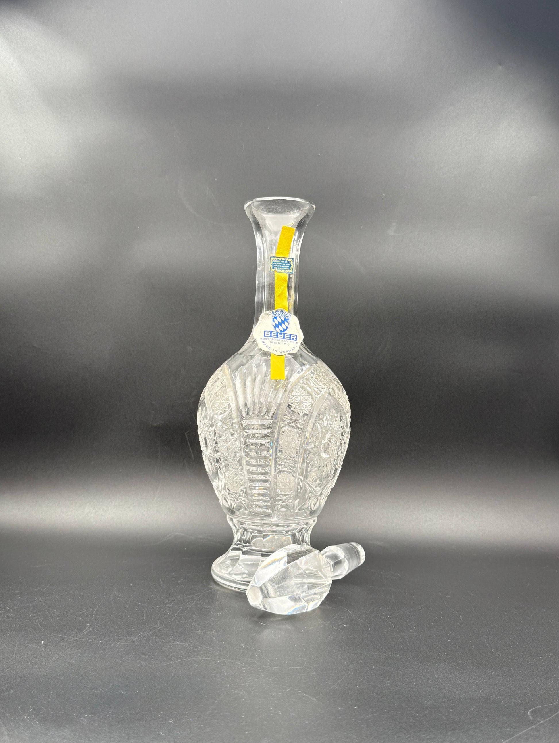 Beyer German Cut Crystal Decanter Set – 7-Piece with Stopper & Glasses