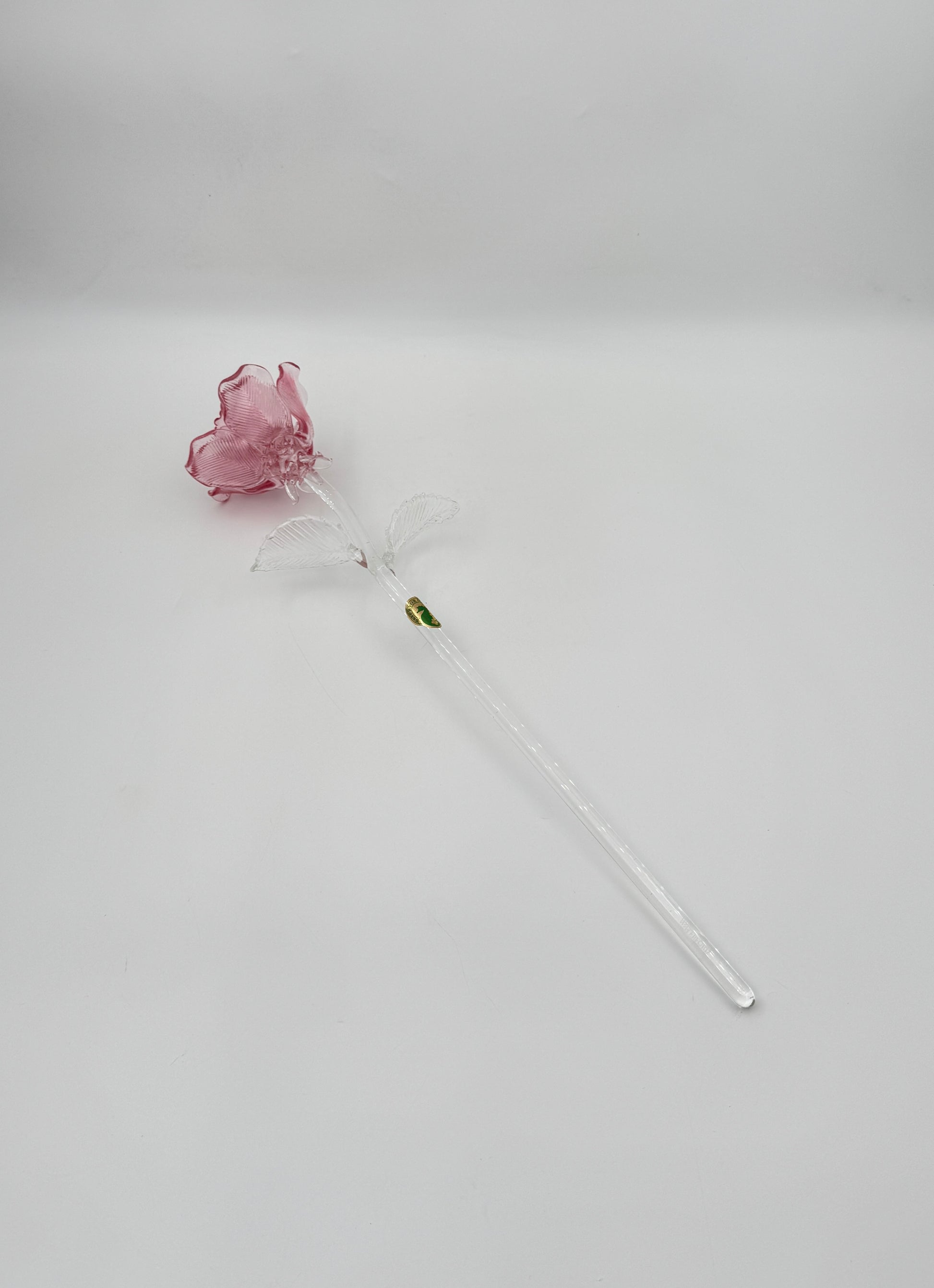 Waterford Crystal Pink Rose Figurine – Irish Glass with Original Box