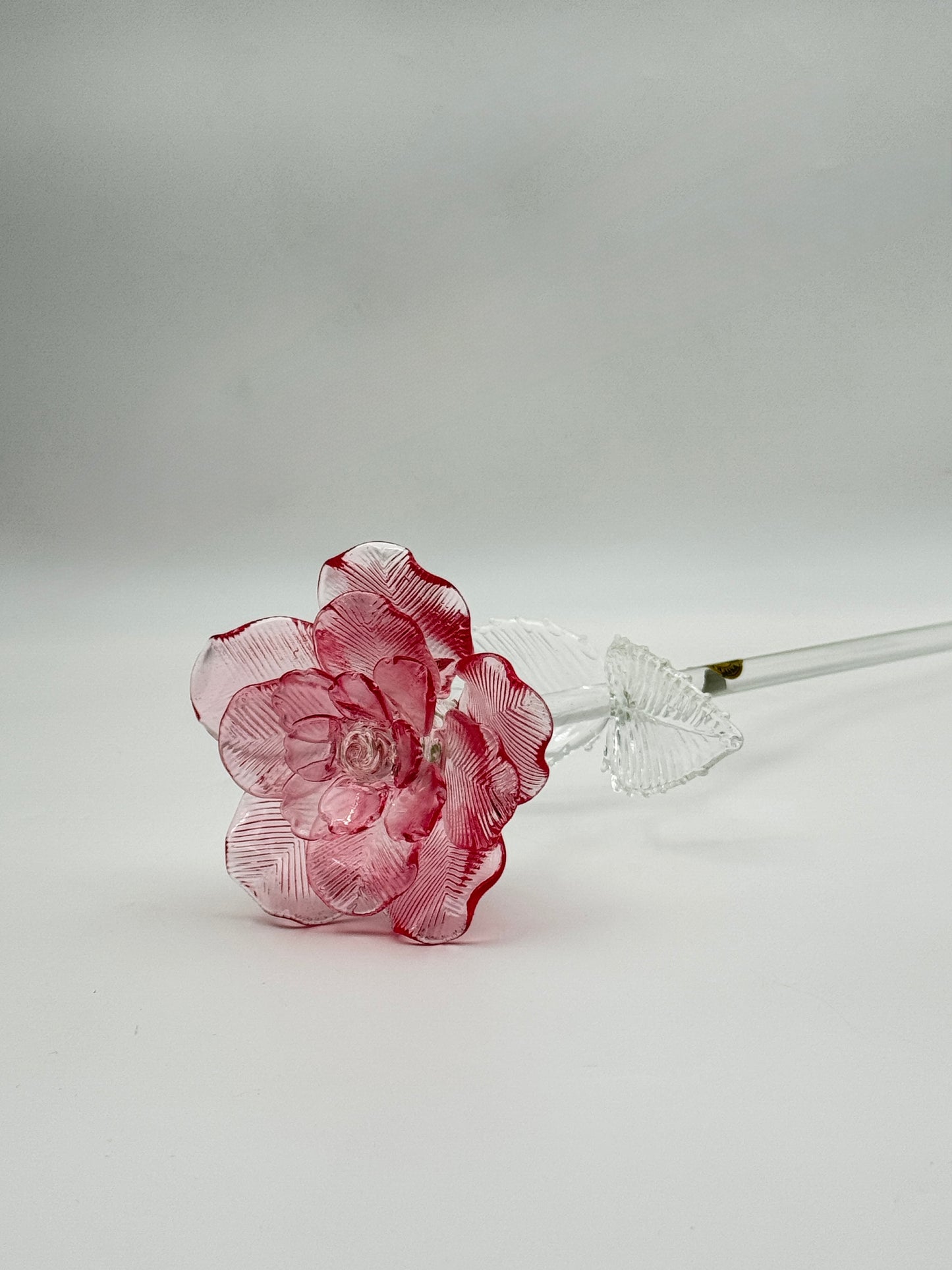 Waterford Crystal Pink Rose Figurine – Irish Glass with Original Box