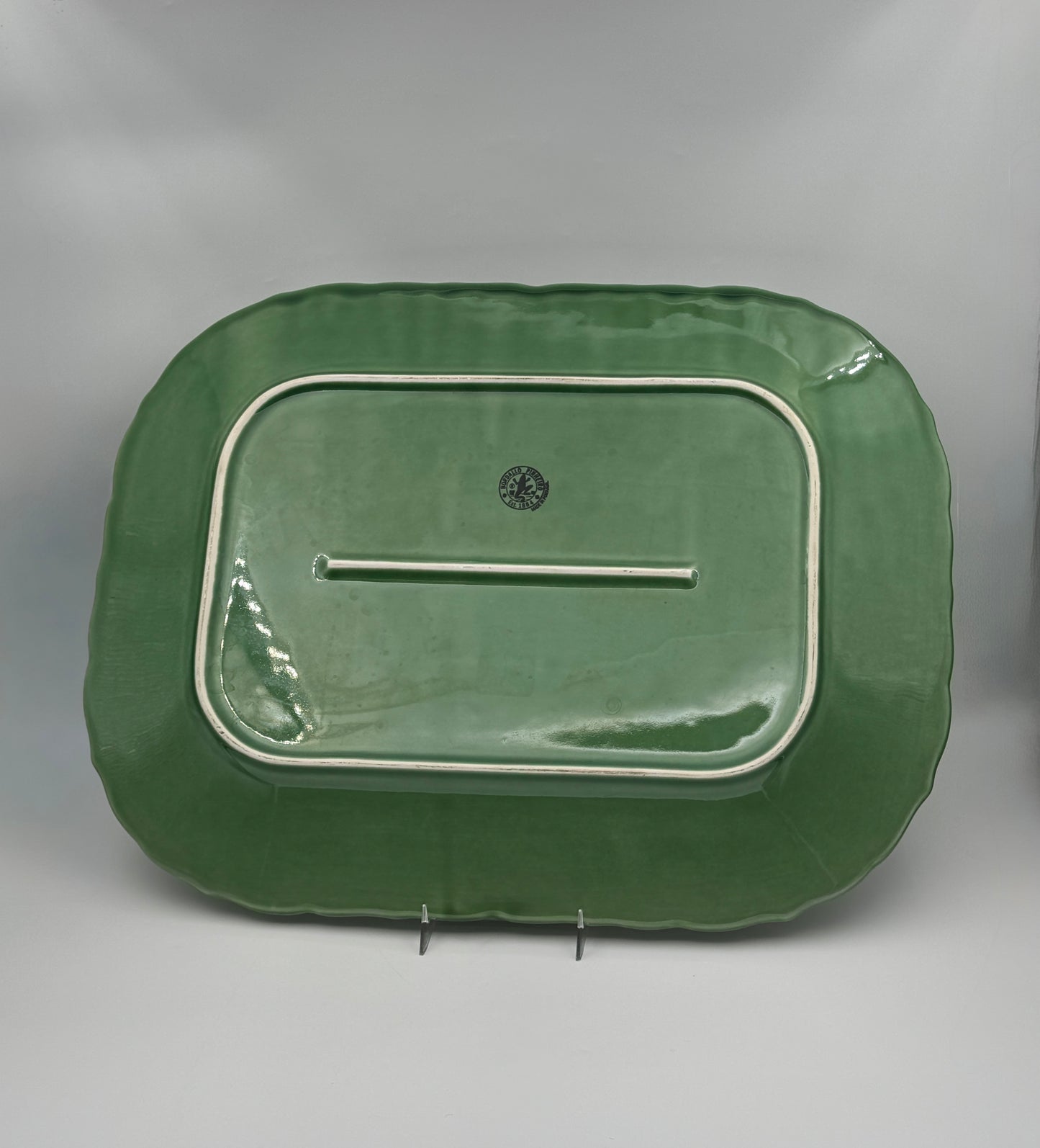 Bordallo Pinheiro Green Turkey Platter – Portugal Majolica