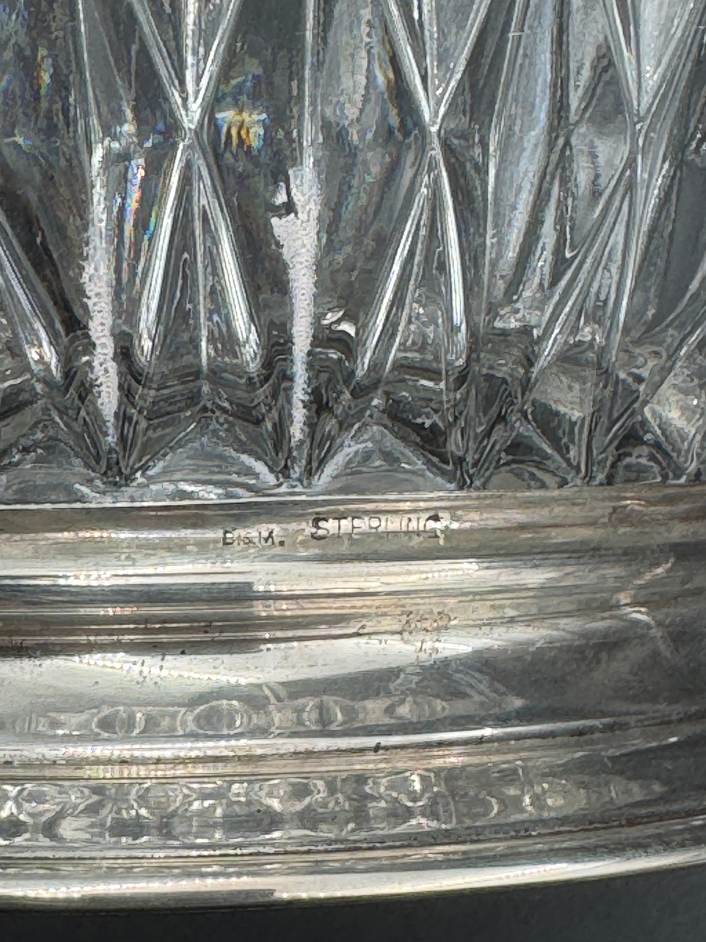 Set of 2 Crystal Vases with Sterling Silver Bases – B&M Benedict & Miller, New York c.1935