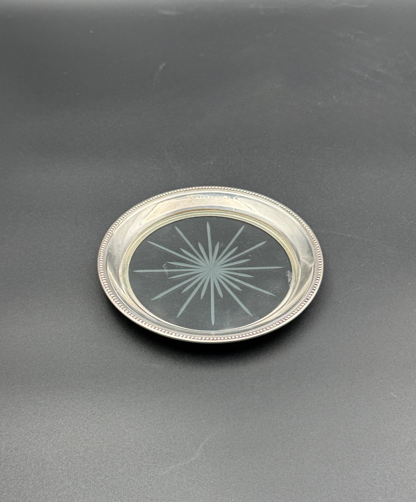 Sterling Silver Rimmed Wine Coaster – Frank M. Whiting & Co., USA, c.1925