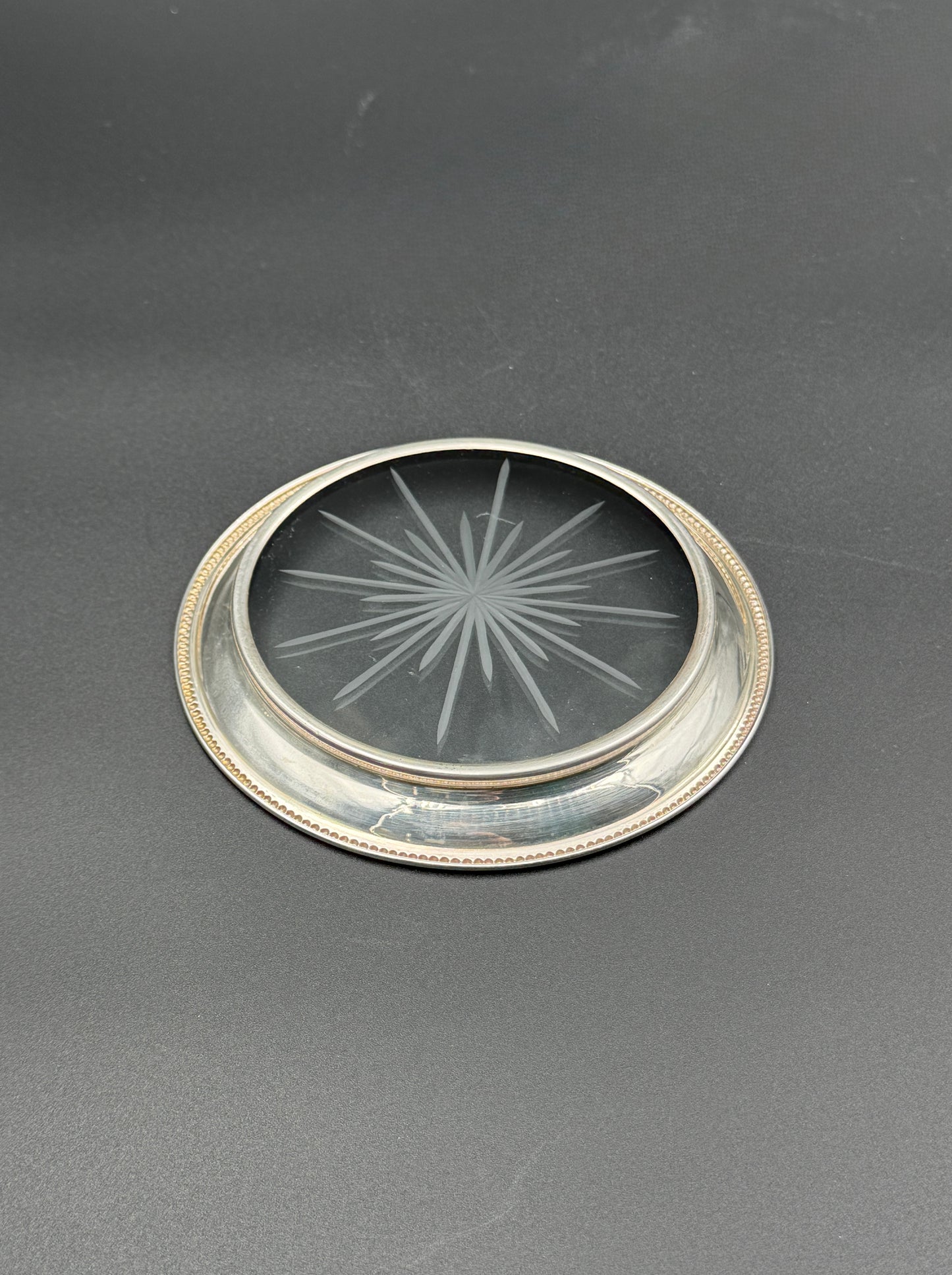 Sterling Silver Rimmed Wine Coaster – Frank M. Whiting & Co., USA, c.1925