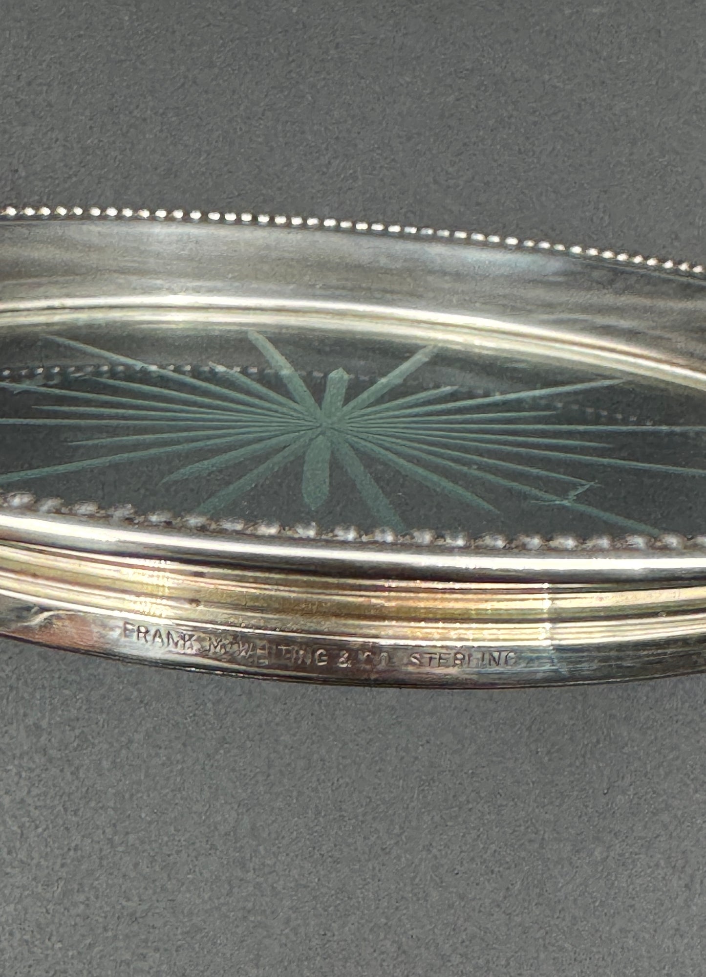 Sterling Silver Rimmed Wine Coaster – Frank M. Whiting & Co., USA, c.1925