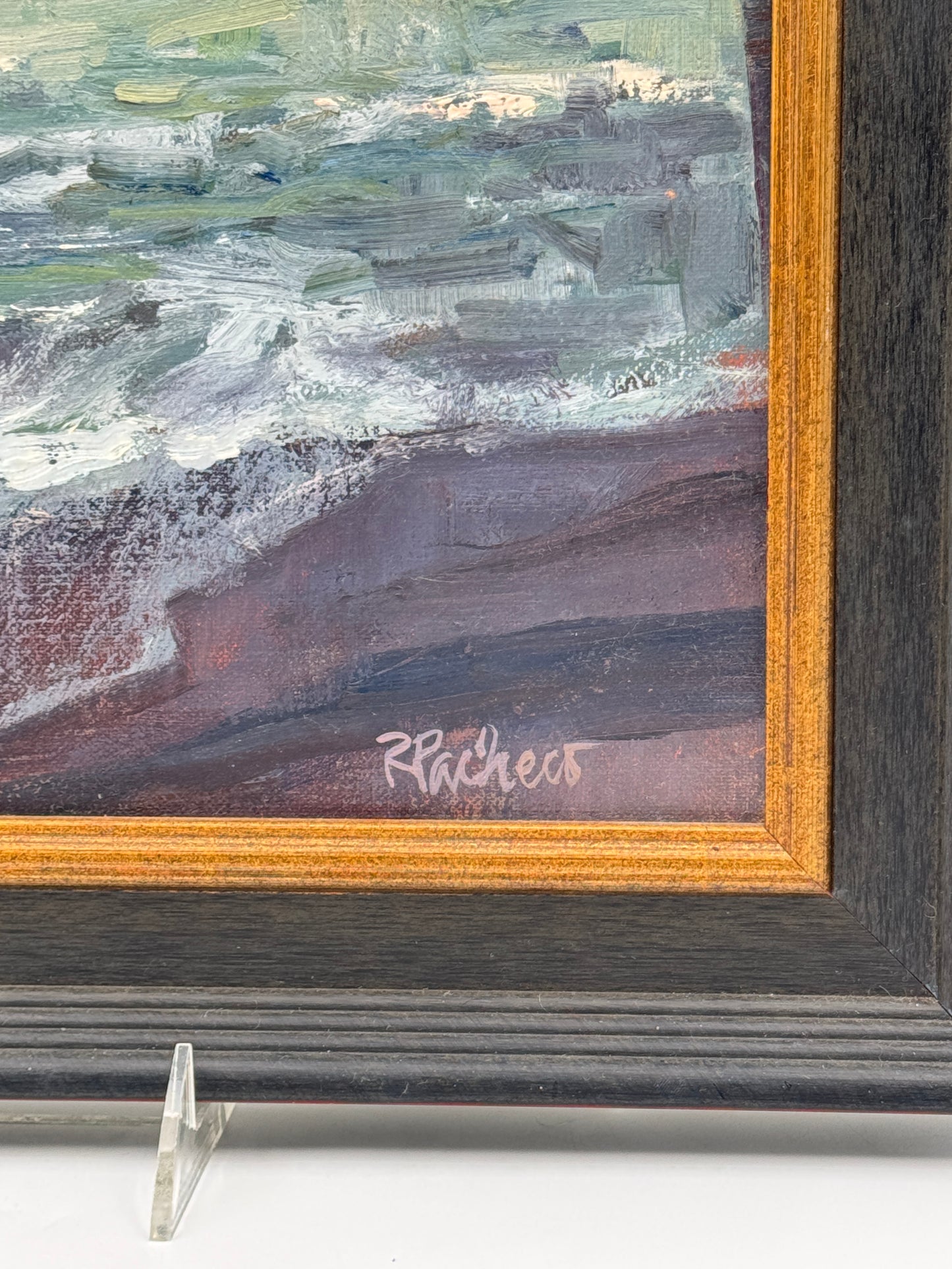 Rita Pacheco Afternoon Swim, San Clemente Pier – Oil on Board