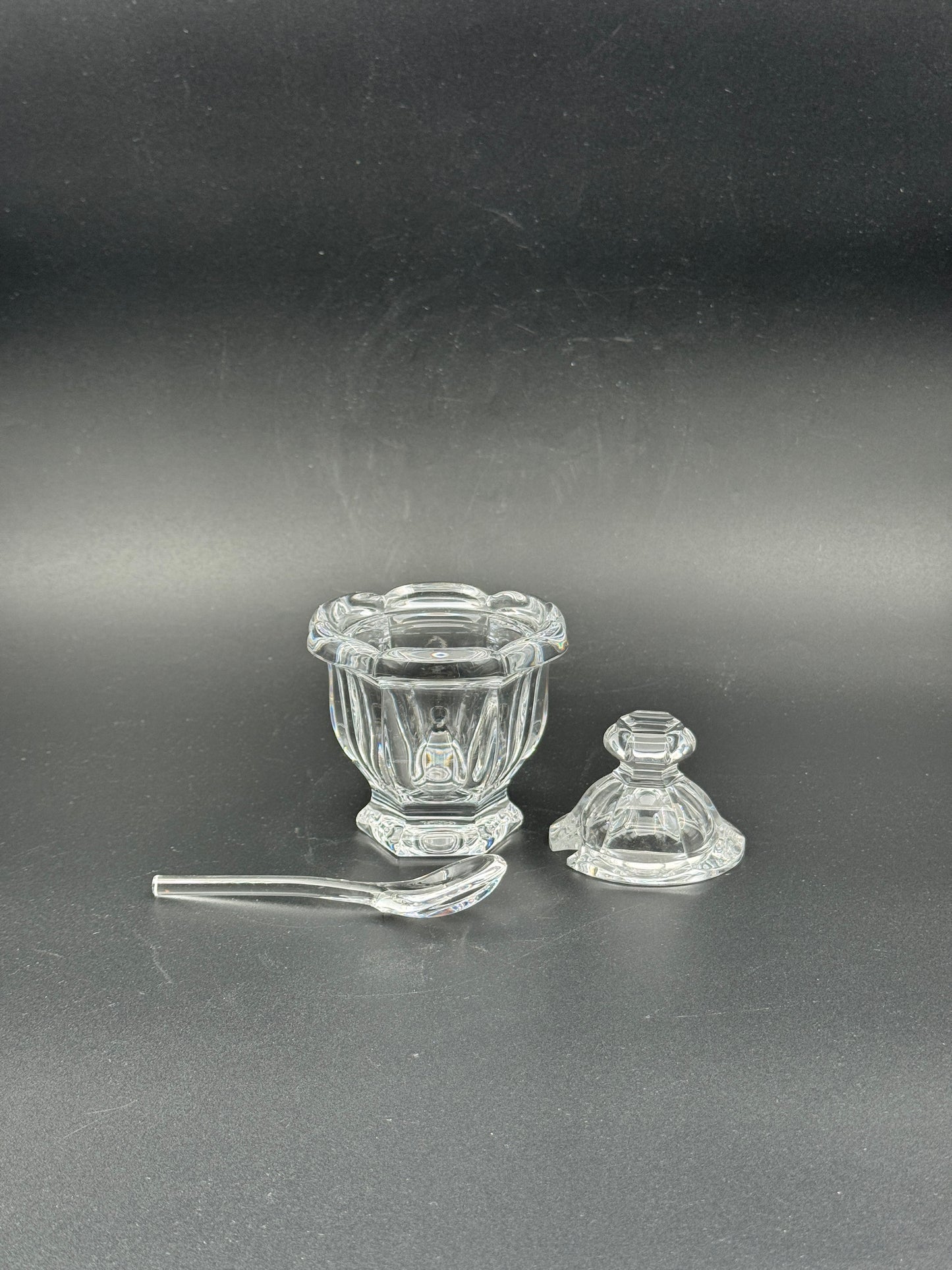 Baccarat "Harcourt Missouri" Crystal Jam Jar with Spoon – France