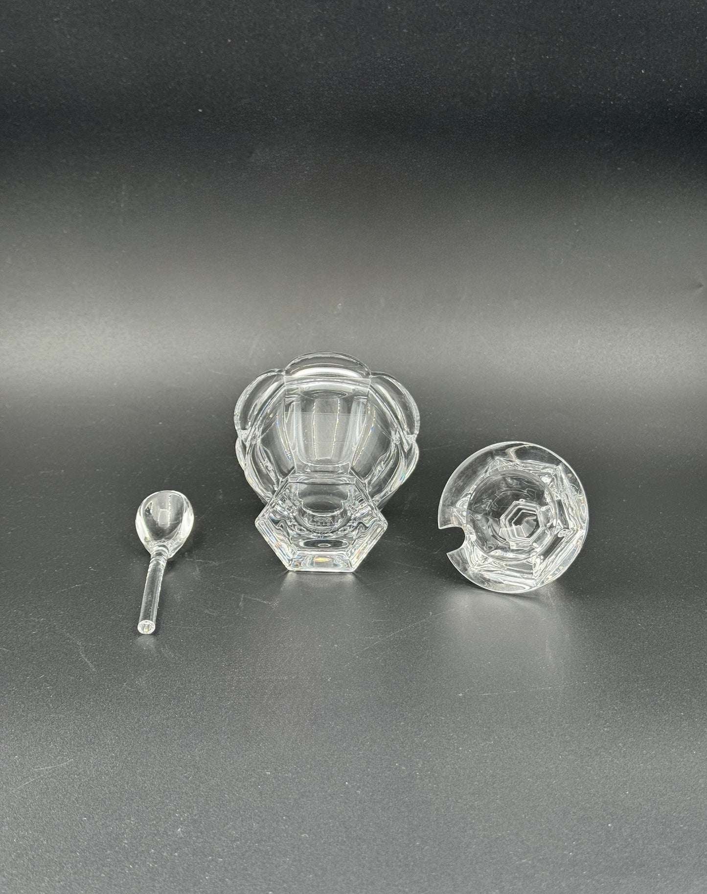 Baccarat "Harcourt Missouri" Crystal Jam Jar with Spoon – France