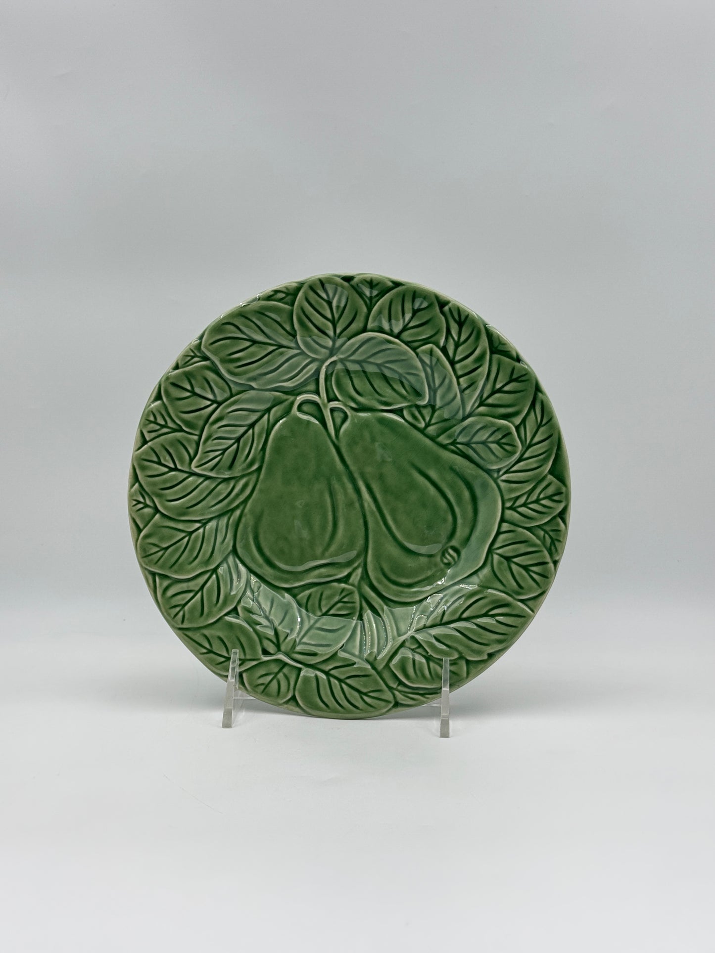 Set of 3 Bordallo Pinheiro Green Majolica Salad Plates – Pears