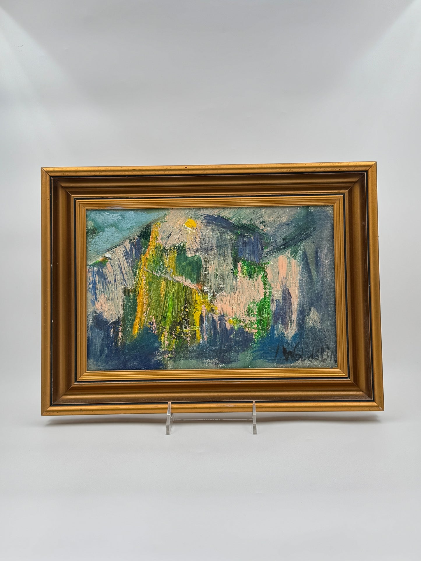 Oil on Board Abstract Painting – Ingrid Woldslin, Norway, 1985