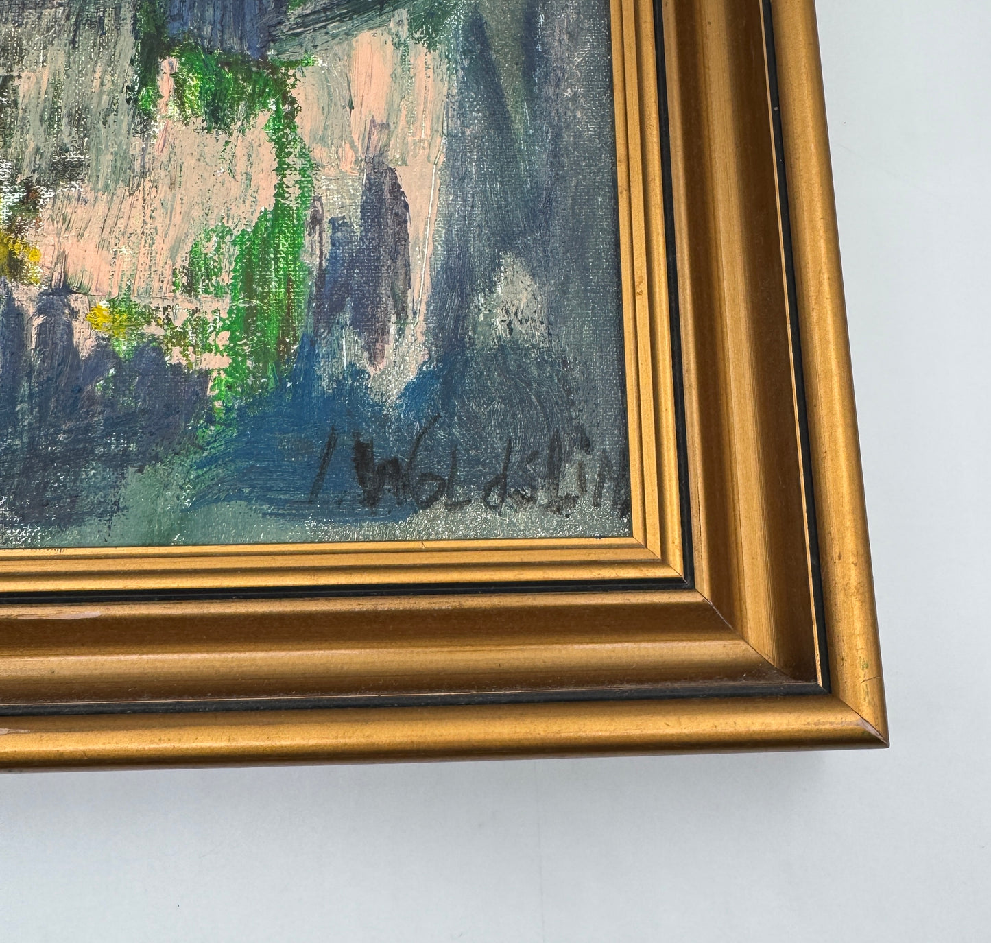 Oil on Board Abstract Painting – Ingrid Woldslin, Norway, 1985