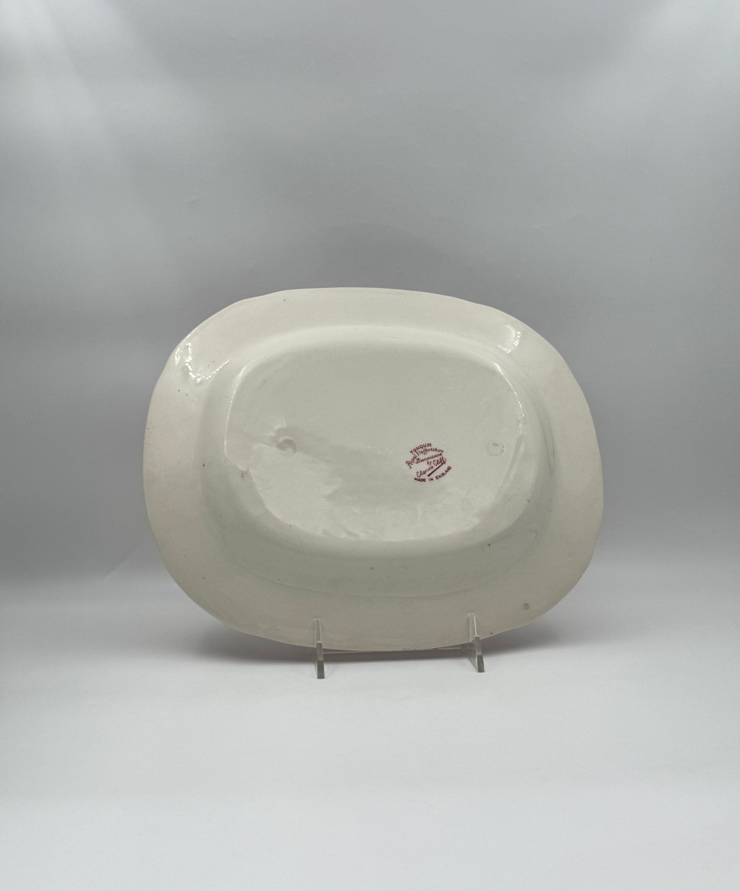 Royal Staffordshire Transferware Platter – “Tonquin” by Clarice Cliff, Red & White, c.1950
