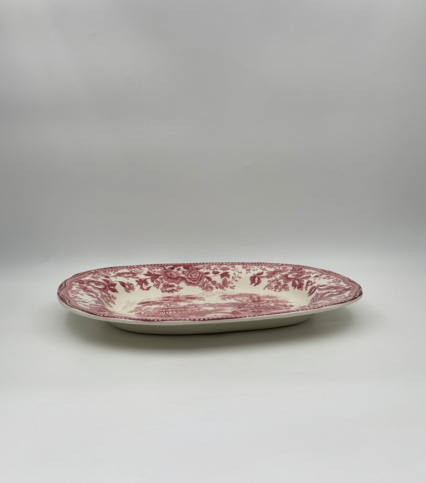 Royal Staffordshire Transferware Platter – “Tonquin” by Clarice Cliff, Red & White, c.1950