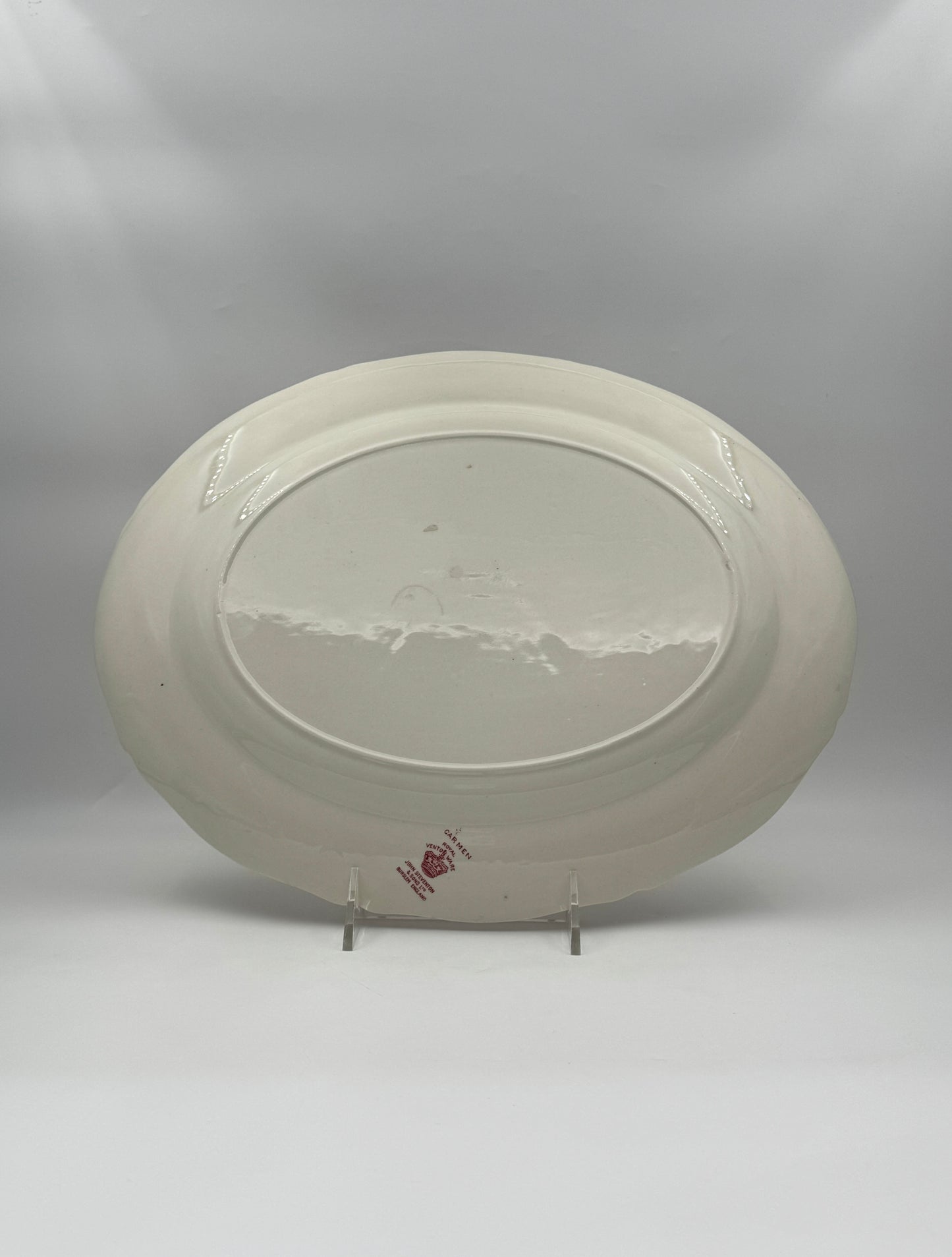 Red & White Transferware Platter – "Carmen" Royal Venton Ware by John Steventon & Sons, c.1980