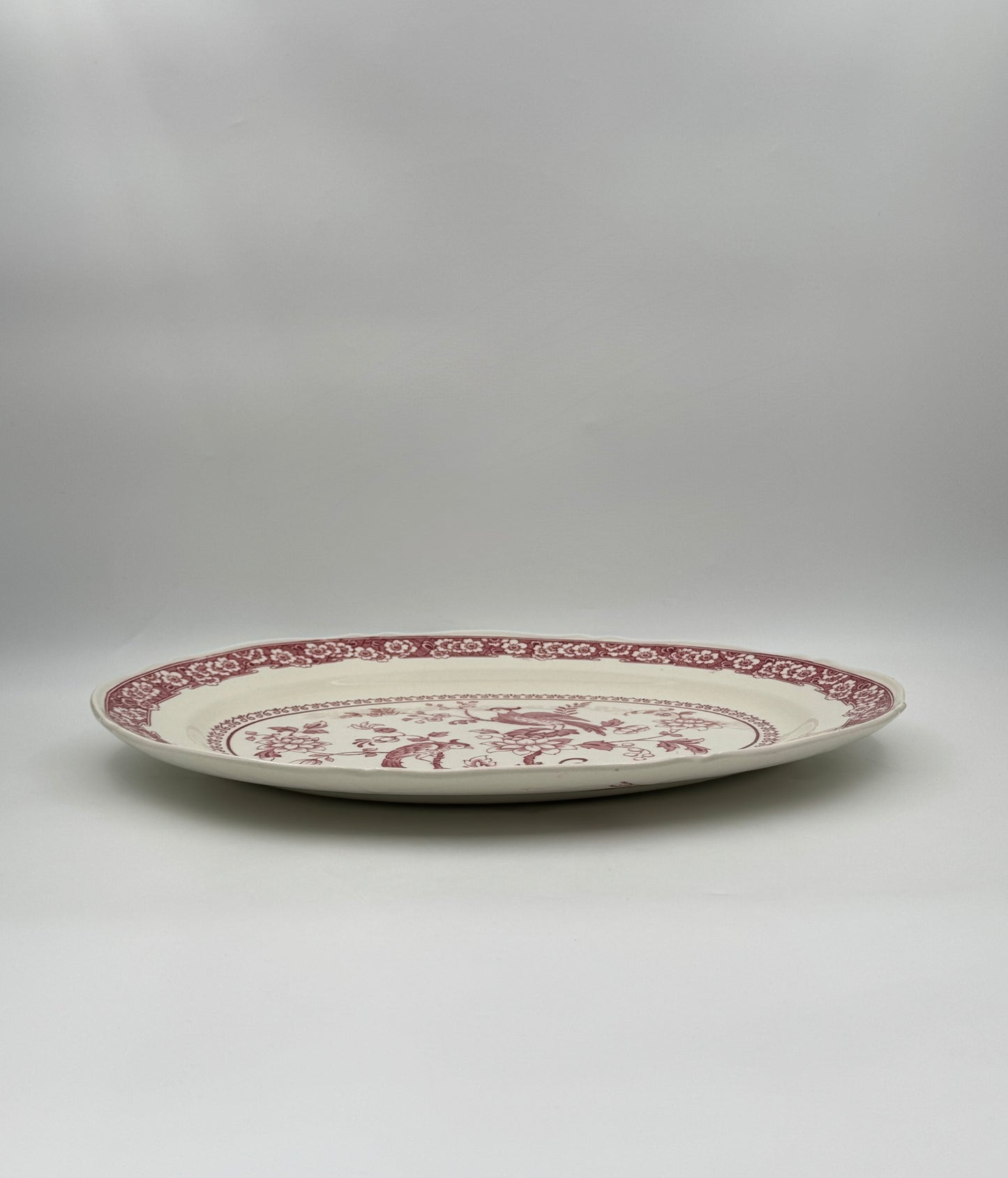 Red & White Transferware Platter – "Carmen" Royal Venton Ware by John Steventon & Sons, c.1980