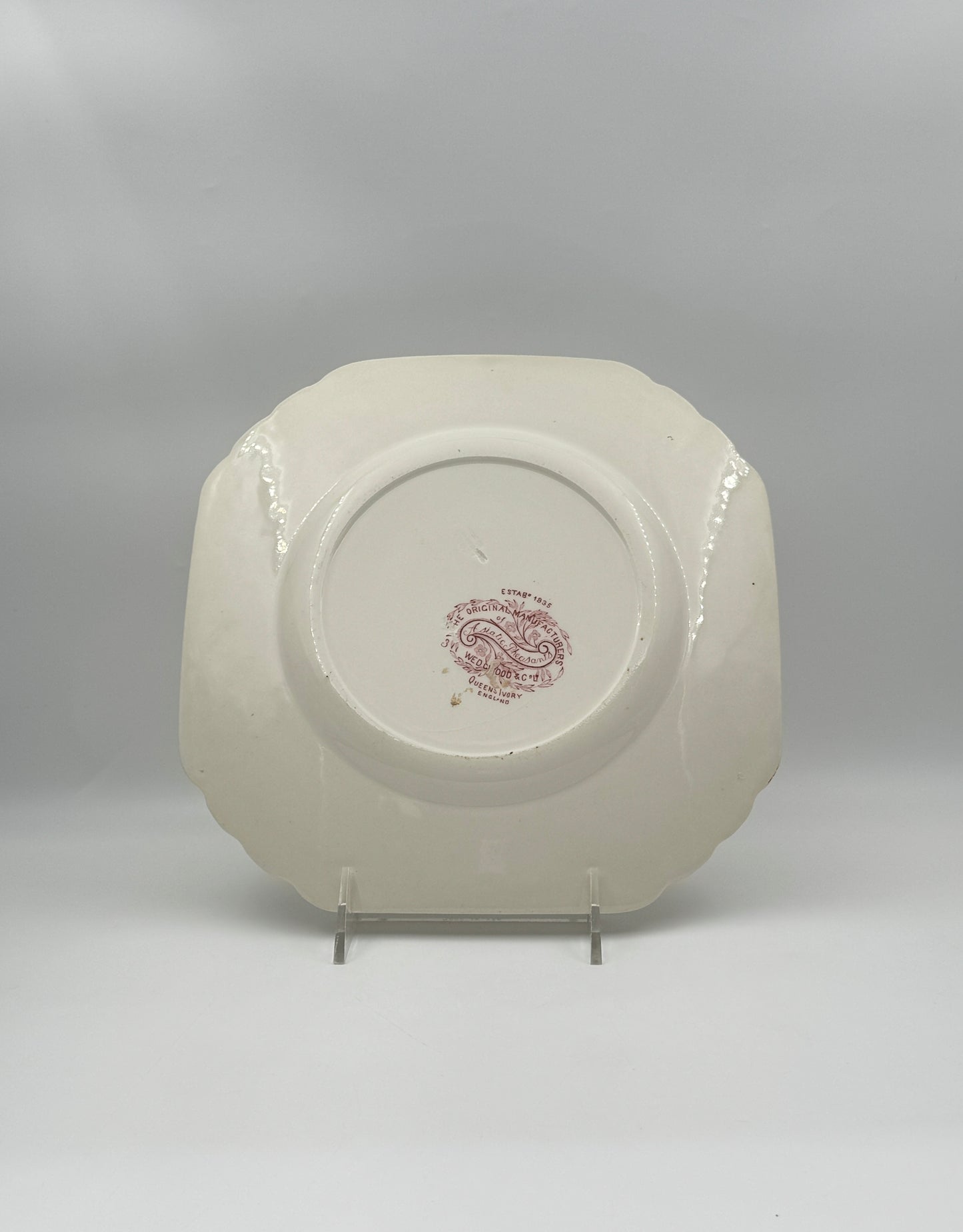 Wedgwood Red & White Transferware “Asiatic Pheasant” – Set of 12 Salad/Dessert Plates and 1 Cake Plate, c.1950