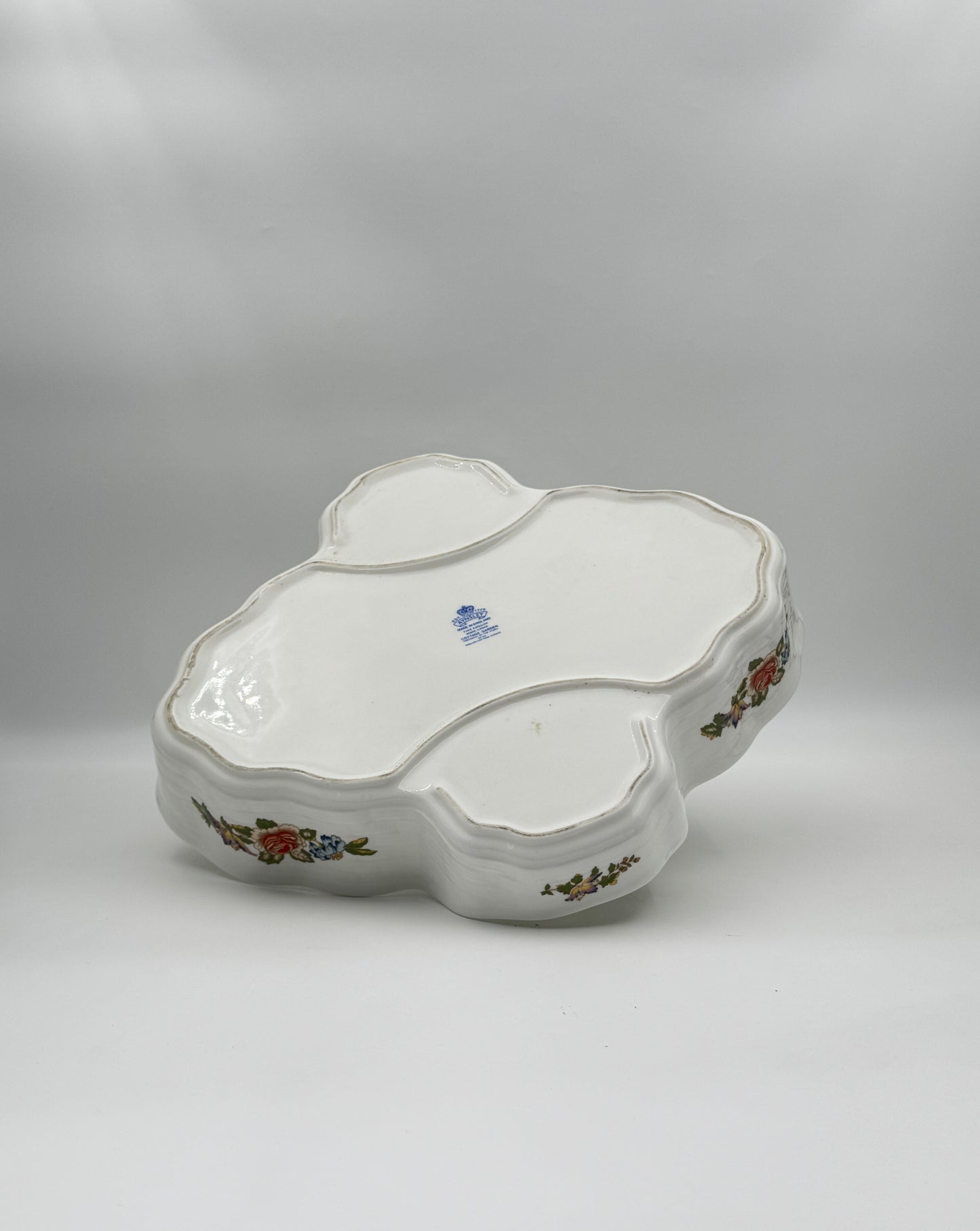 Aynsley "Cottage Garden" Strawberry Basket with Cream and Sugar – Bone China, England
