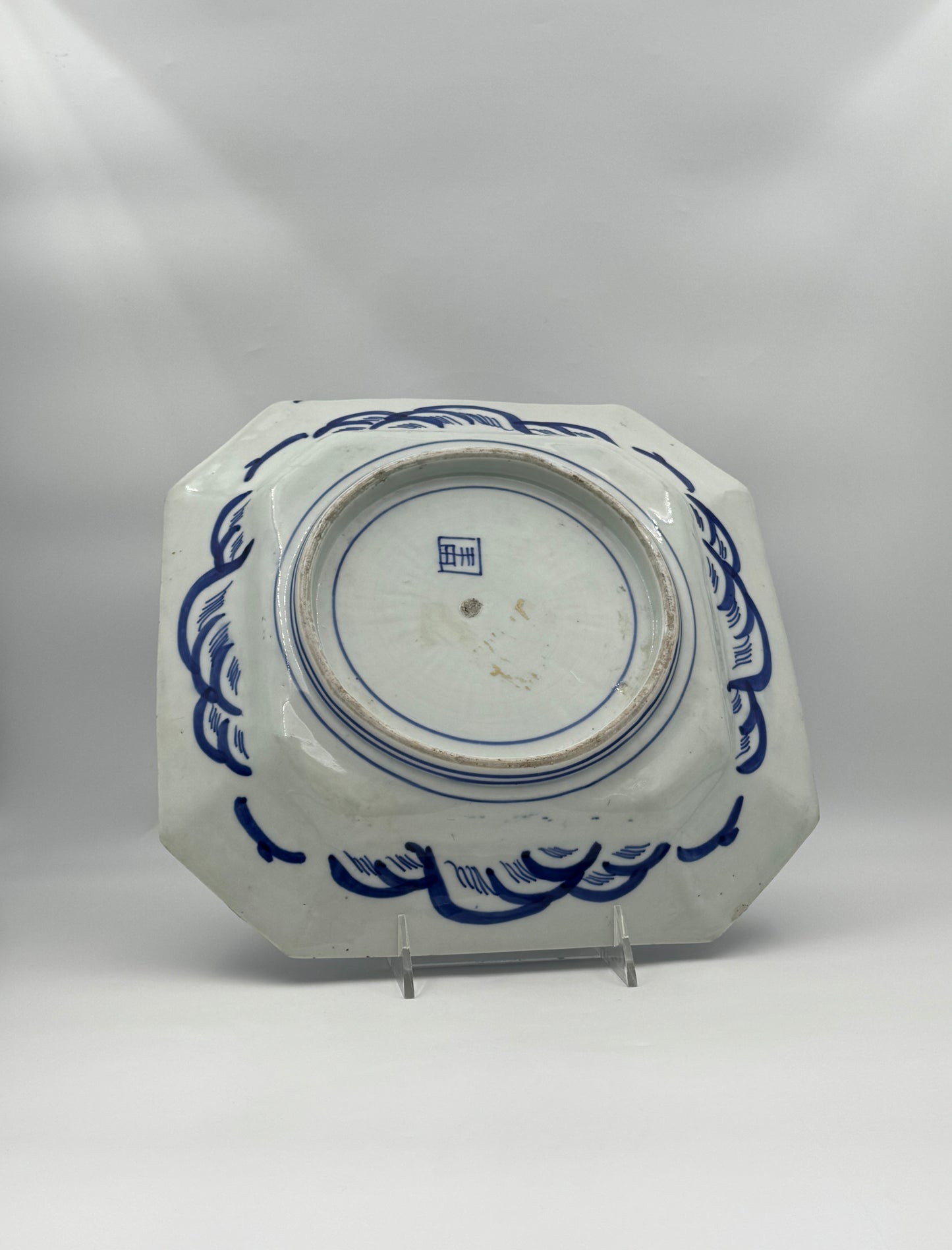 Chinese Blue & White Octagonal Porcelain Bowl – Harbor Scene