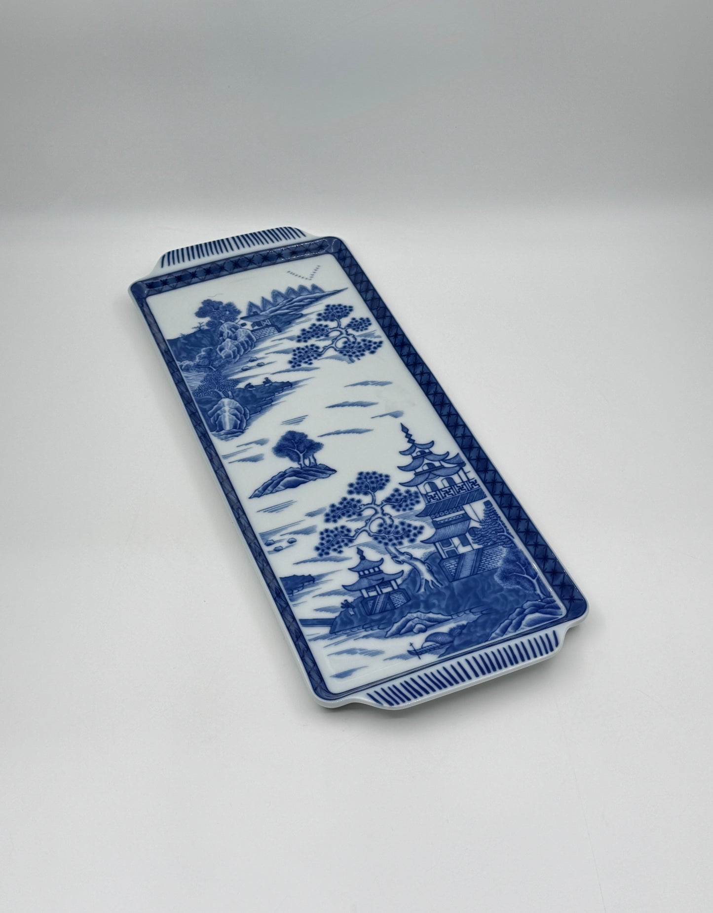 Blue Canton Porcelain Sandwich Tray – Mottahedeh Vista Alegre Portugal