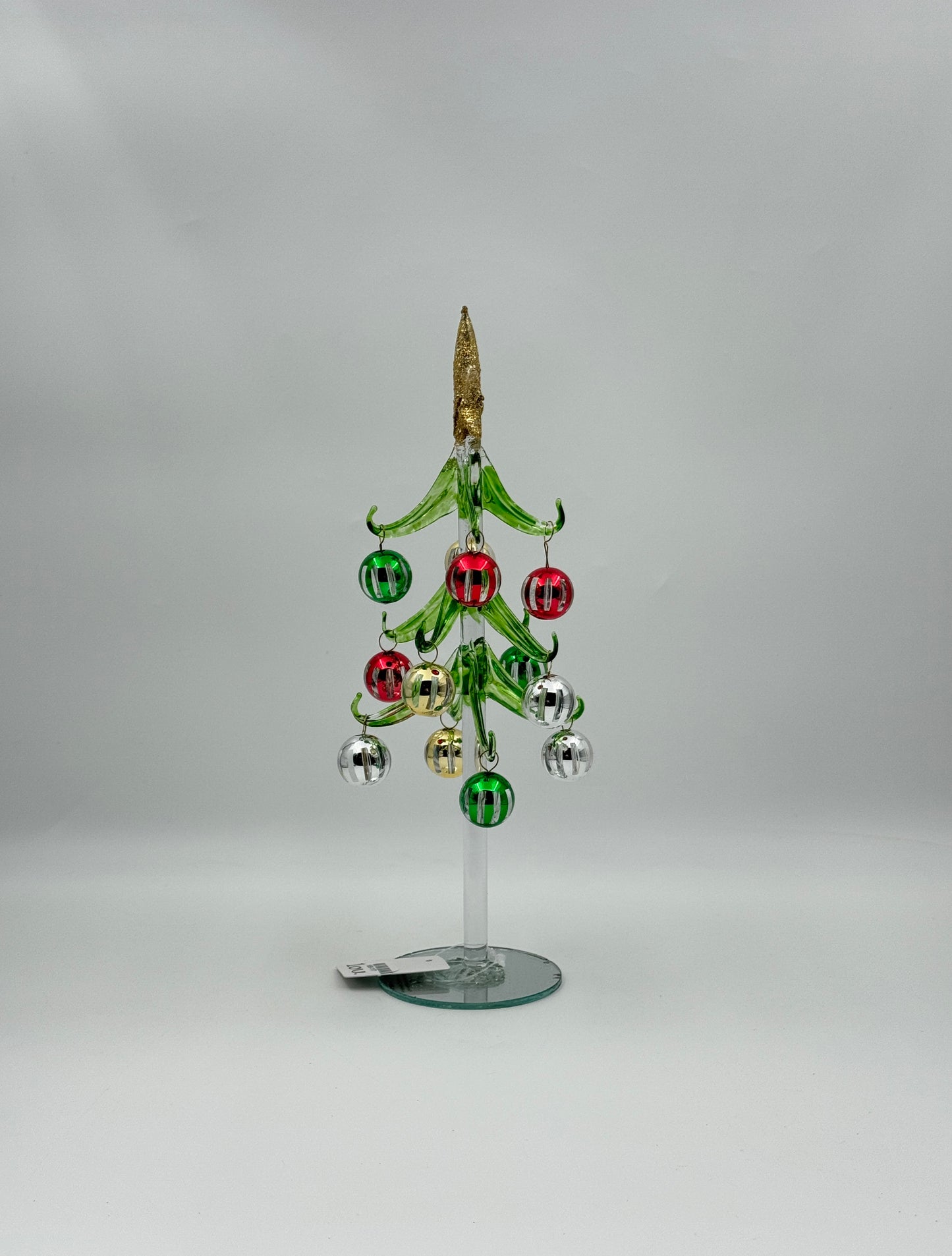 Large 10" Glass Christmas Tree – Multicolor Dangle Ornaments