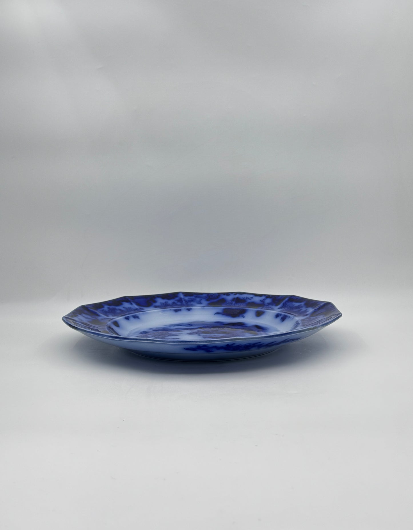 Antique Flow Blue Plate – “Scinde” by John Meir & Sons, England c.1850