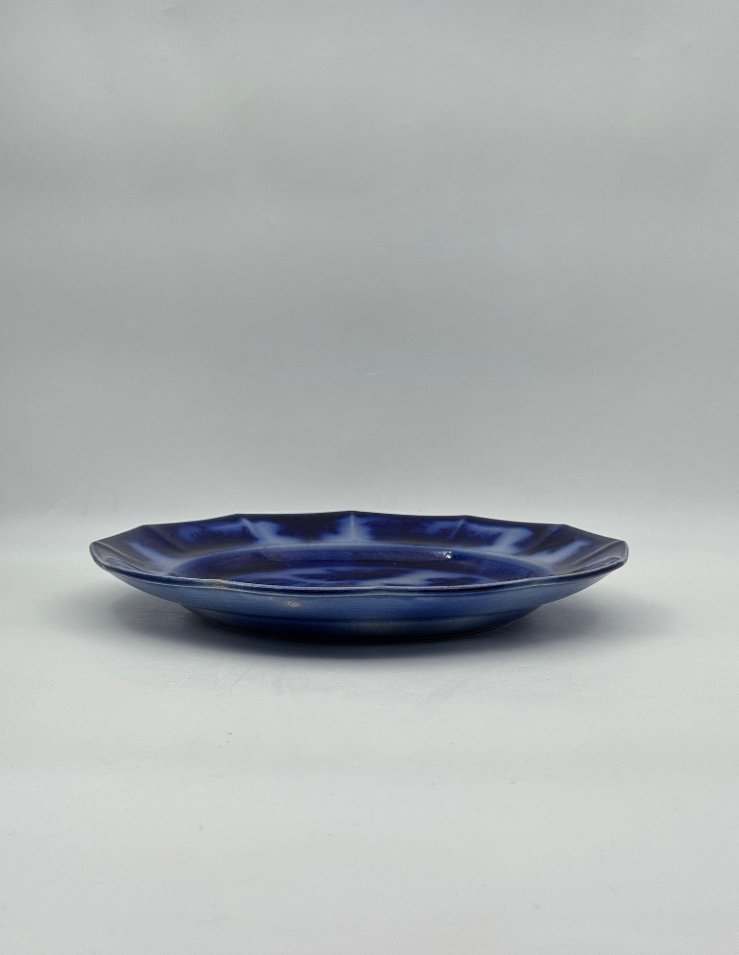 Antique Flow Blue Plate – “Chapoo” by Podmore, Walker & Co., England c.1850