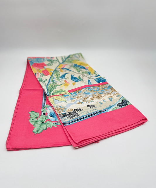 Hermès “Tropiques” Silk Scarf – 90 cm – Laurence Bourthoumieux, 1987