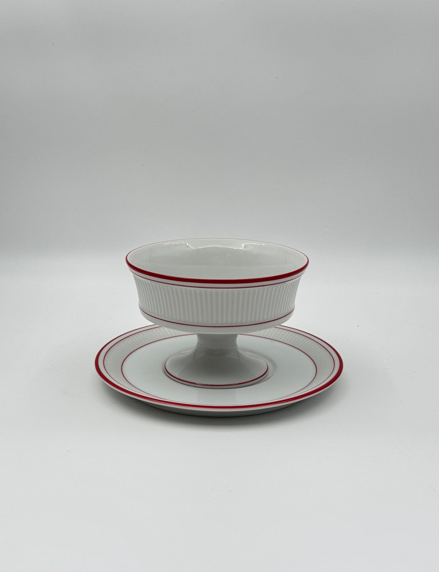 Fitz and Floyd “Holiday Classic” Fine Porcelain Dessert Set – Set of 8 Coffee Cups and Compotes with Saucers