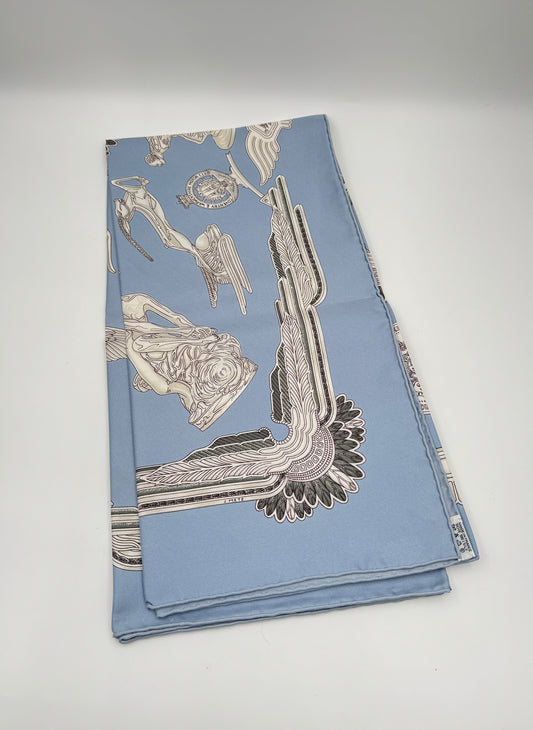 Hermès Les Parures du Vent Silk Scarf – Wedgwood Blue