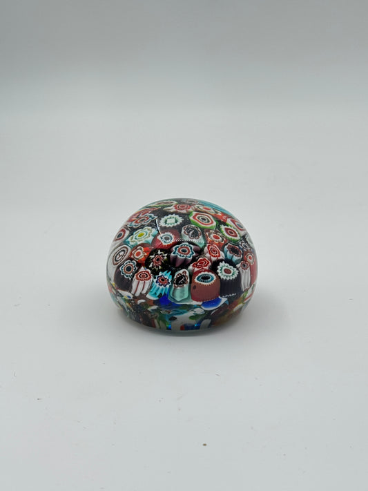 Murano Glass Paperweight – Multicolored Millefiori Design – Italy