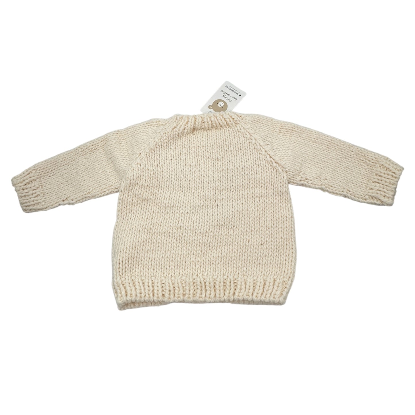 The Blueberry Hill Jack-o’-Lantern Pullover Sweater – Cream & Latte, Size 12–24 Months