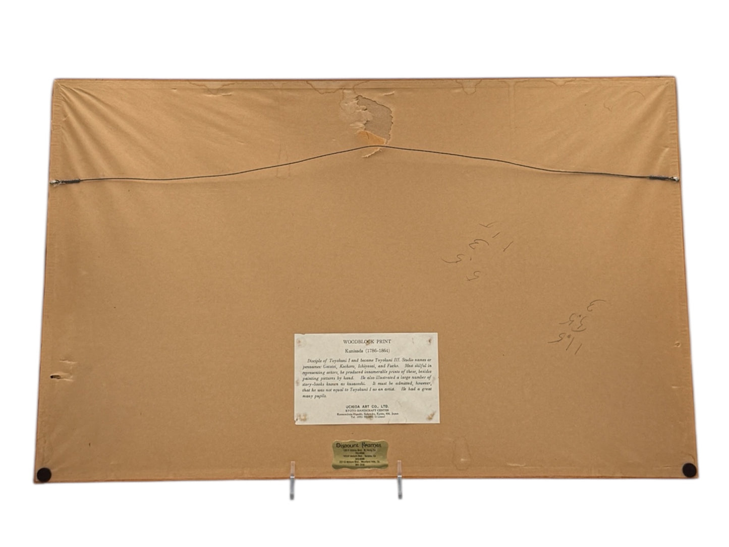 Framed Woodblock Print Sumo Wrestlers After Kunisada Japanese Art Work