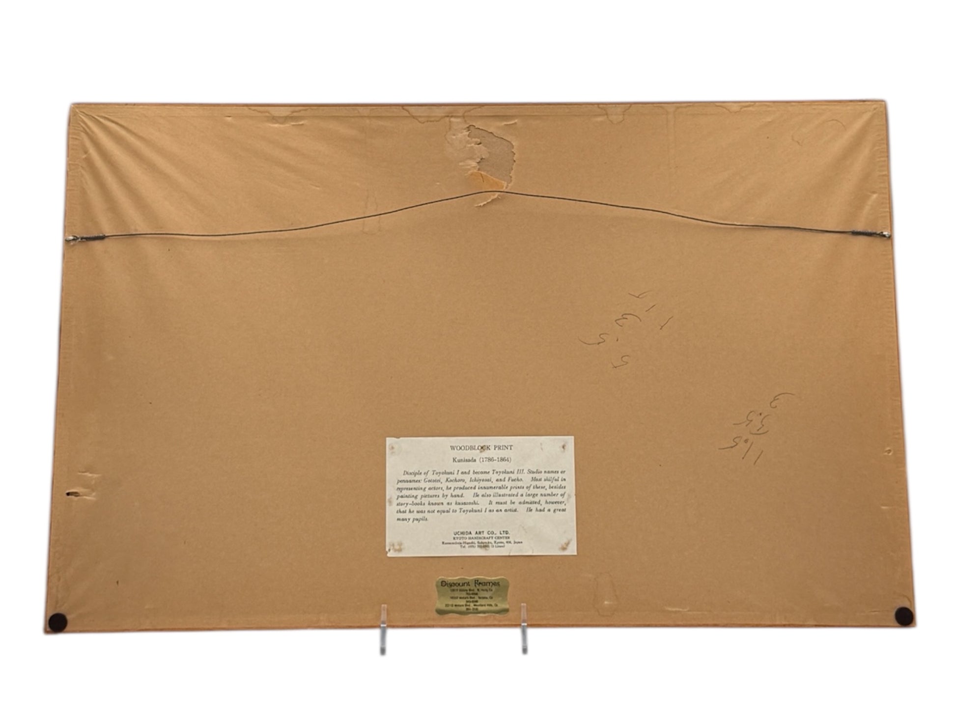 Framed Woodblock Print Sumo Wrestlers After Kunisada Japanese Art Work