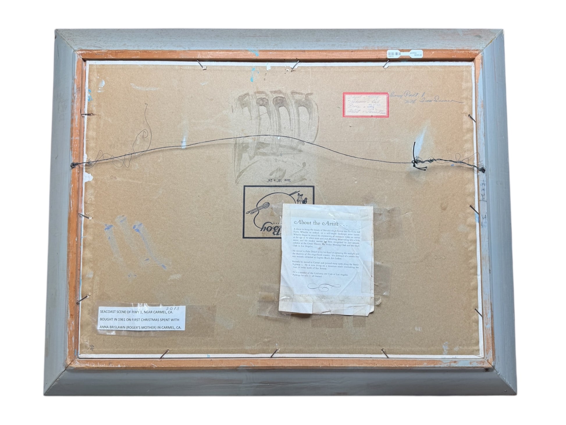 Original Oil on Board “Seacoast, Hwy 1 near Carmel, CA” by Farris Wheeler