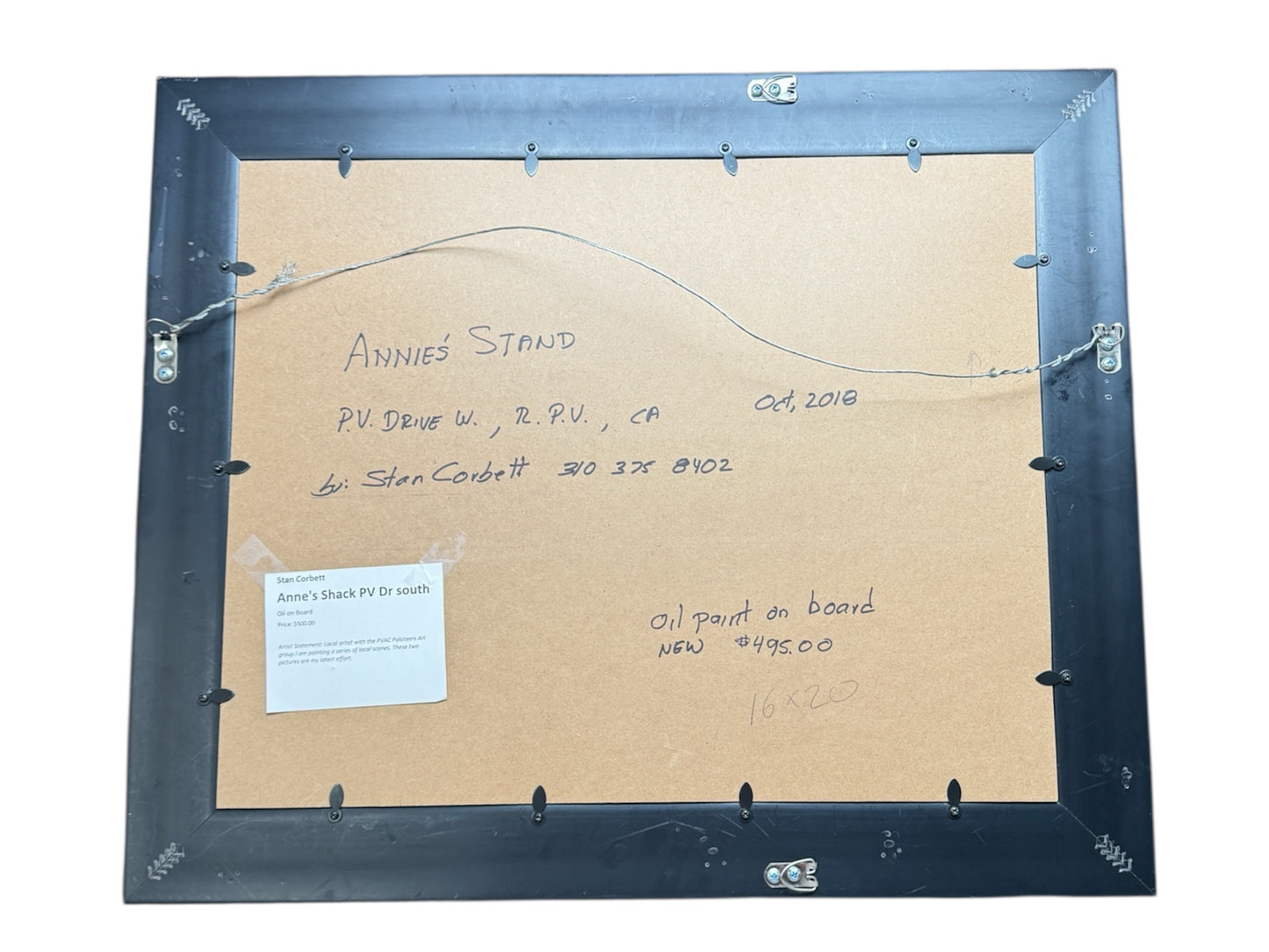  Stan Corbett “Annie’s Stand” Rancho Palos Verdes Oil on Board, 2018