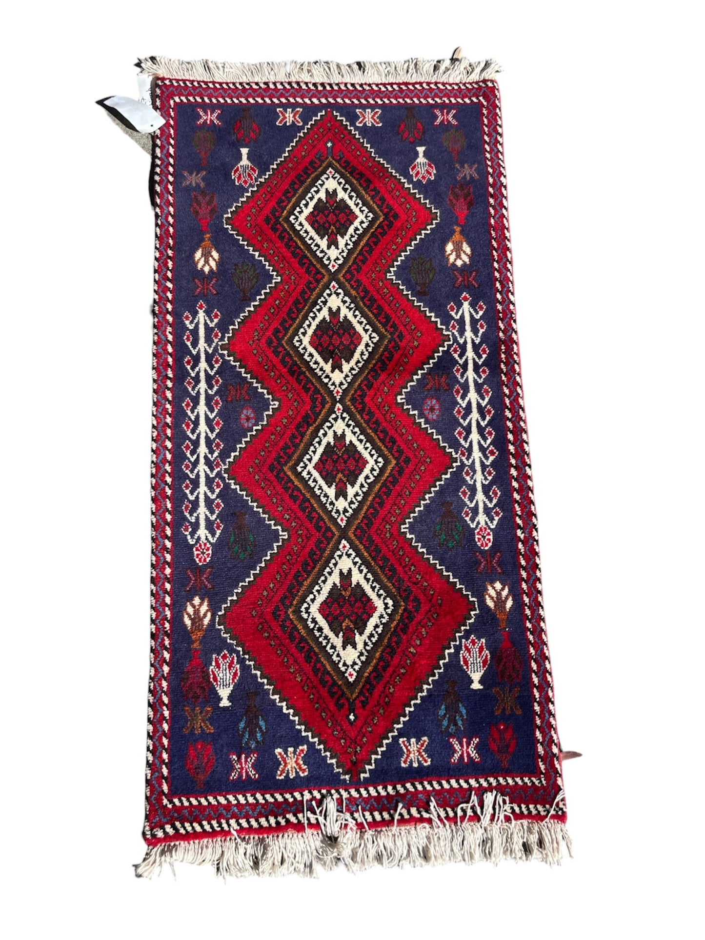 Vintage Shiraz Hand Knotted Wool Rug Tribal Persian Runner Carpet