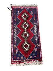 Vintage Shiraz Hand-Knotted Wool Rug – Tribal Persian Runner