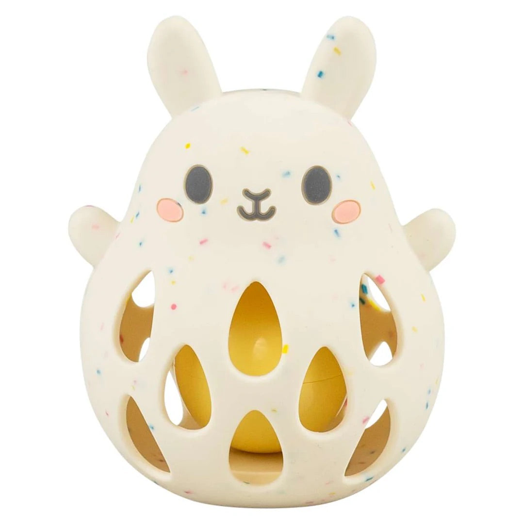 Tiger Tribe Silicone Bunny Rattle – Soft Sensory Baby Teether Toy